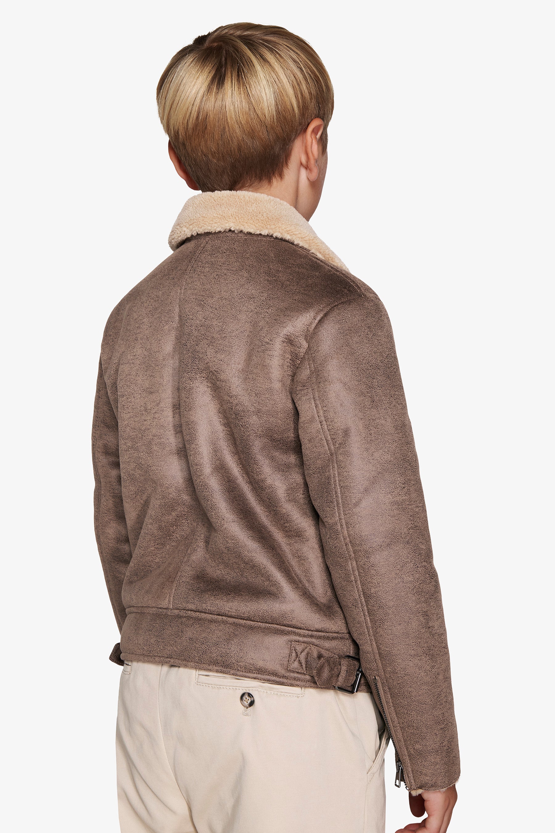 KIDS Taupe aviator jacket