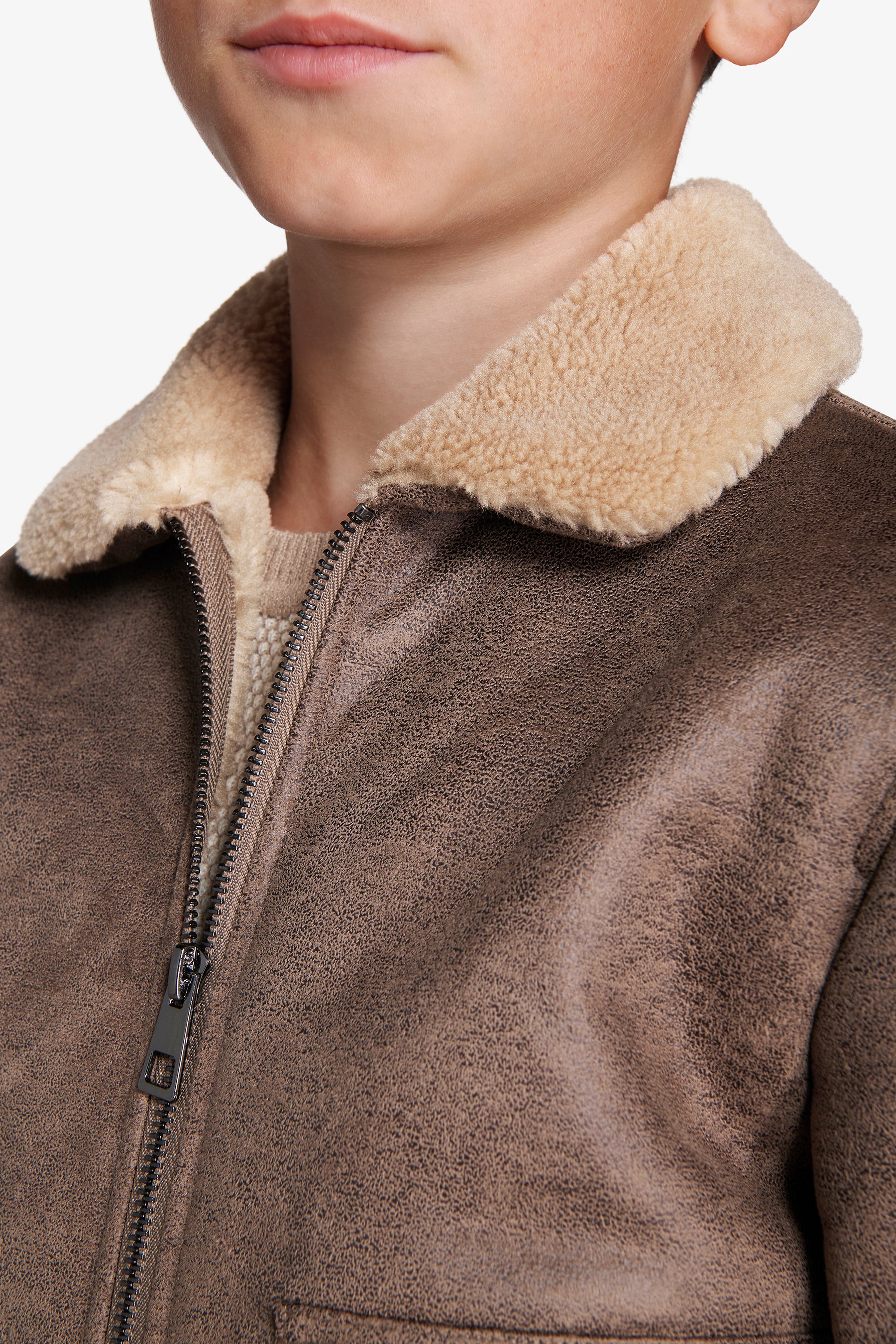 KIDS Taupe aviator jacket