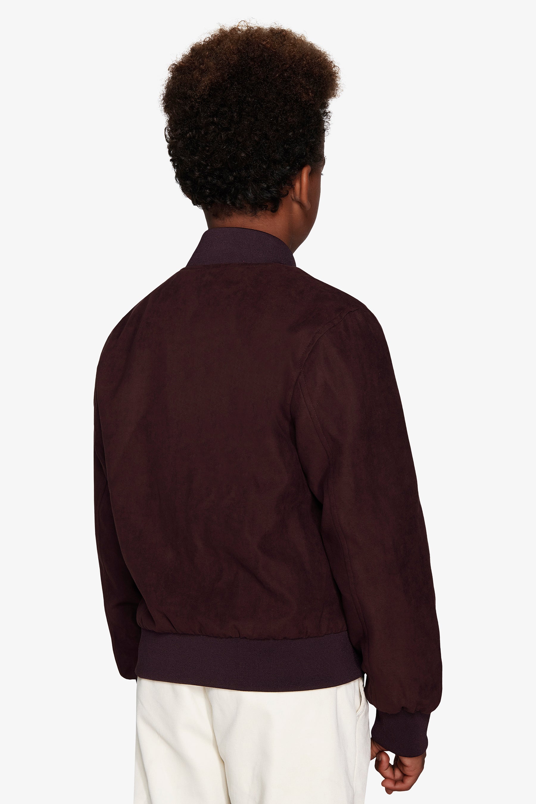 KIDS Burgundy ecosuede bomber jacket