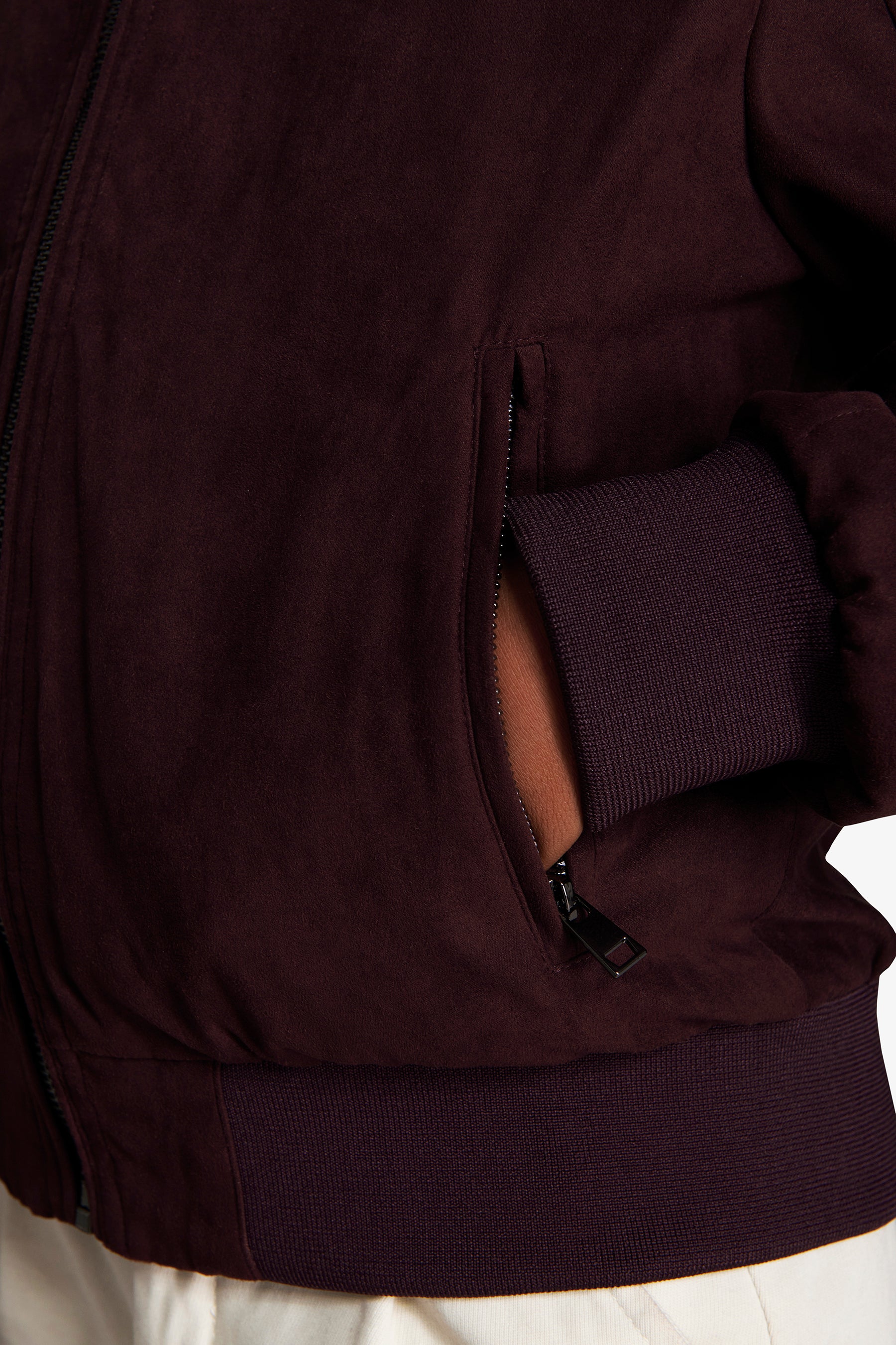 KIDS Burgundy ecosuede bomber jacket