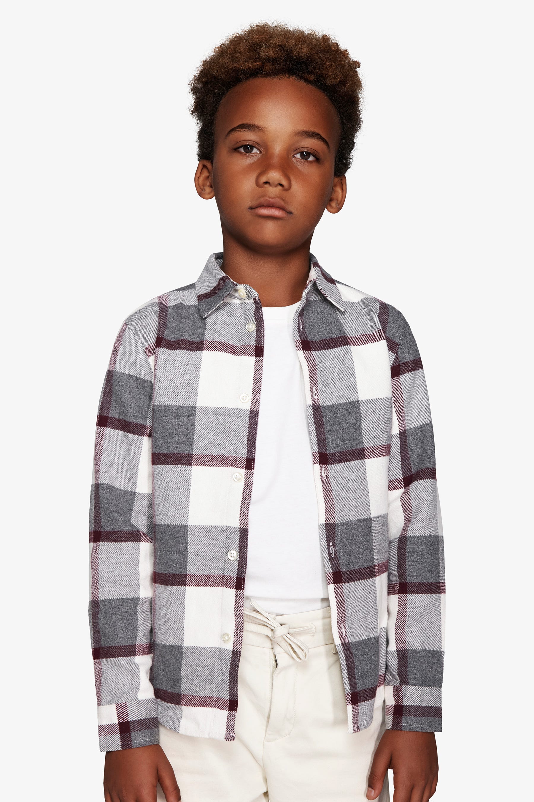 Camicia check bordeaux Kids-Dan John