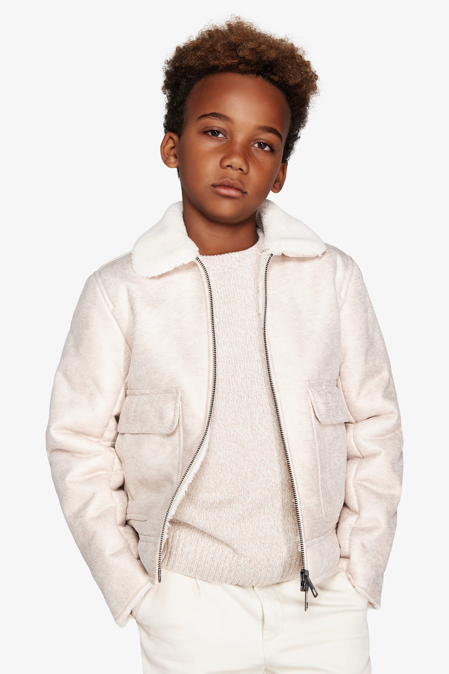 Giubbotto aviatore panna Kids-Dan John