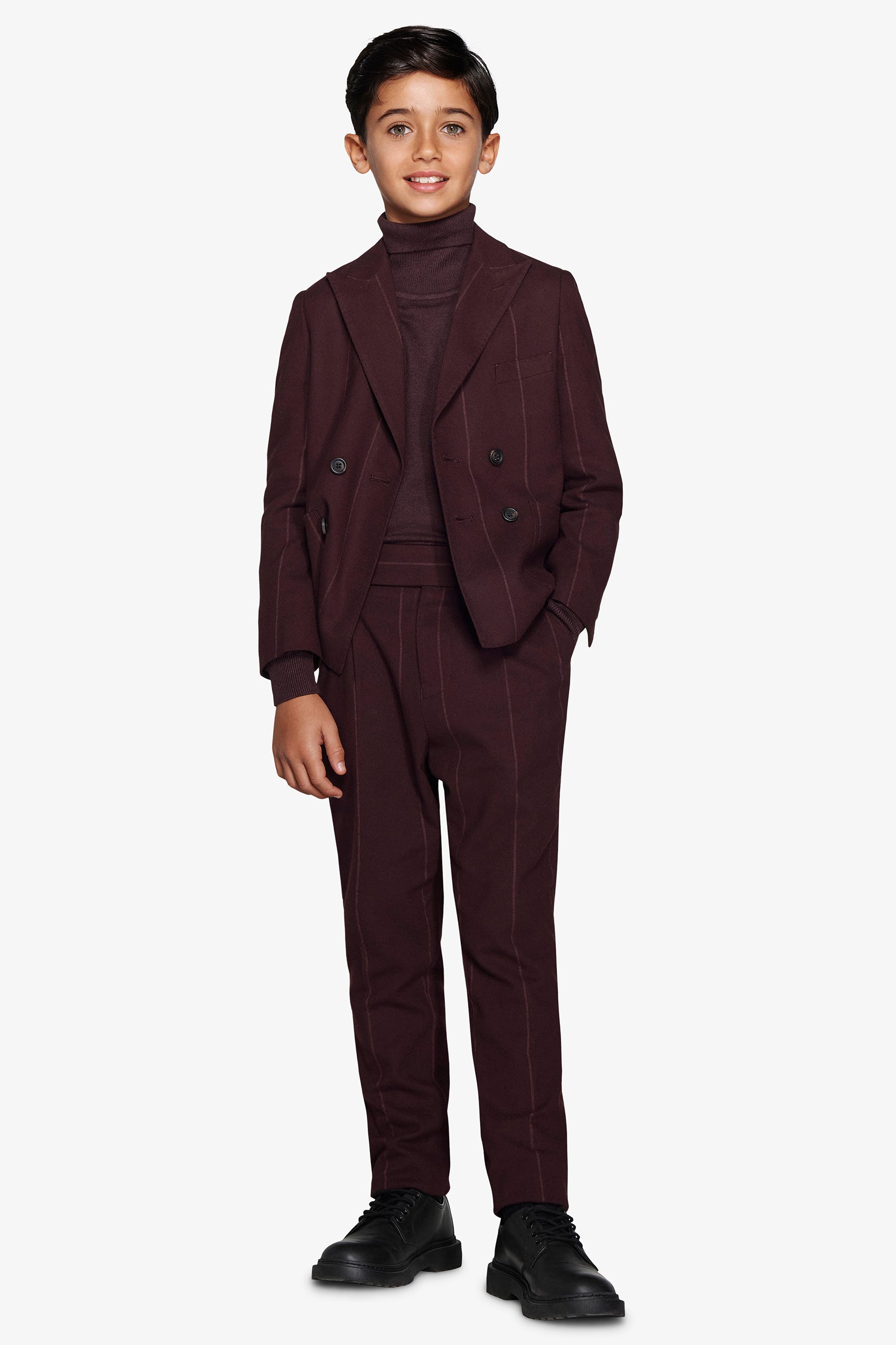 Giacca gessata bordeaux Kids-Dan John