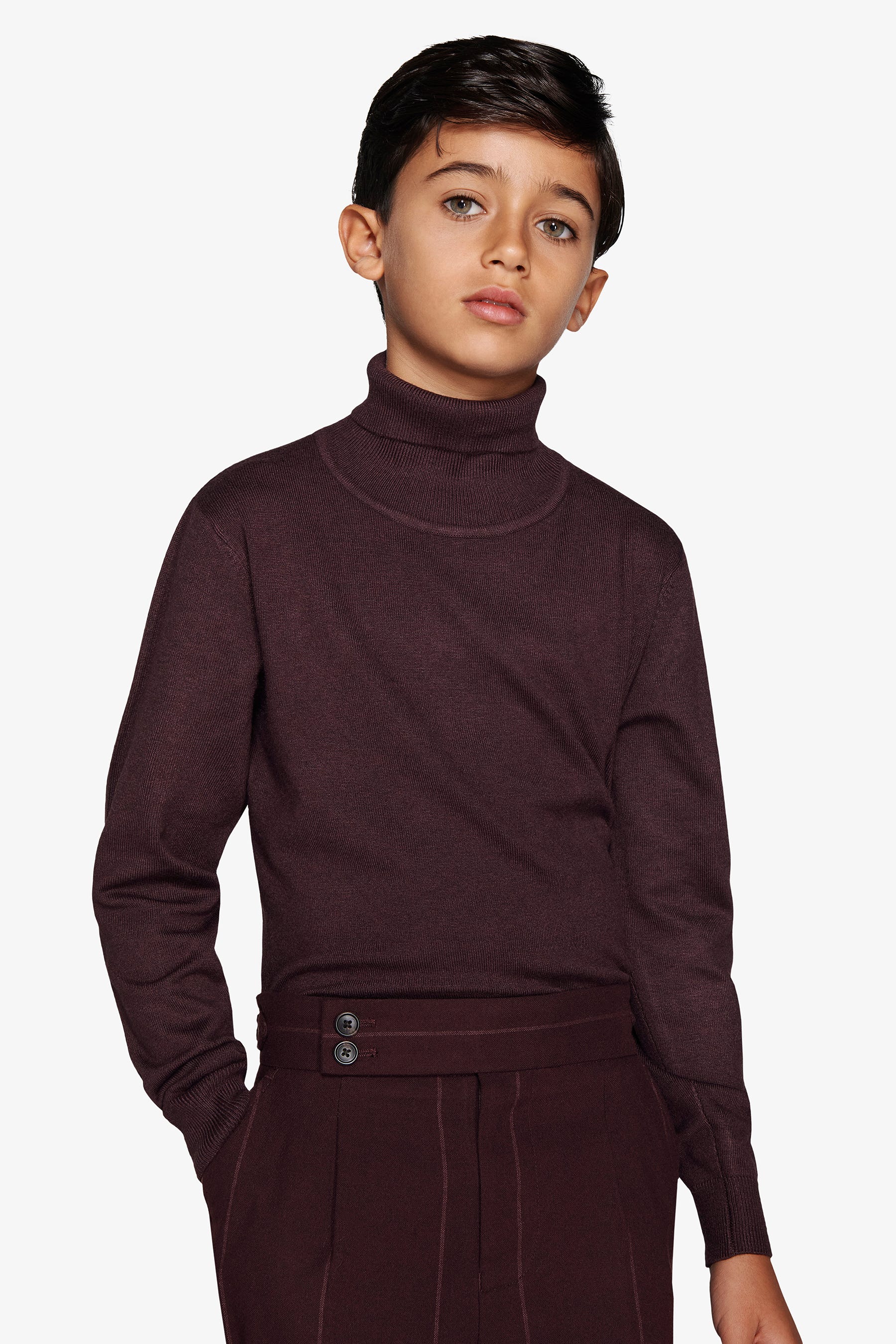 Maglia dolcevita basic bordeaux Kids-Dan John