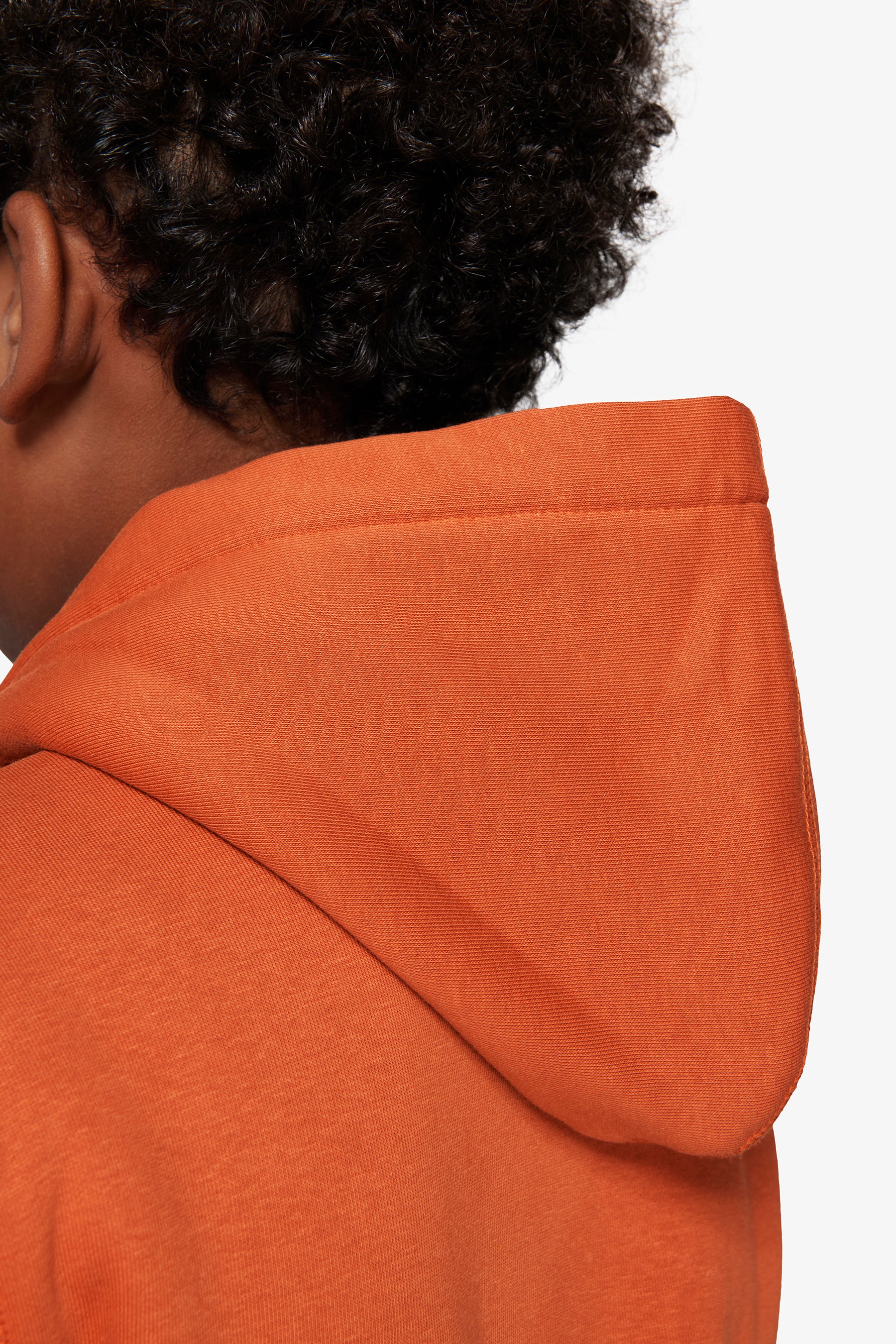 KIDS Orange hooded full-zip sweater