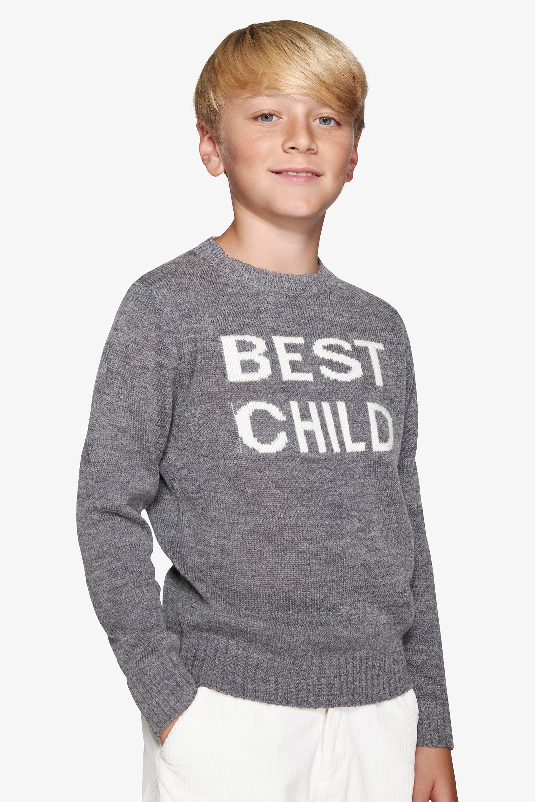 Maglia girocollo con scritta grigio medio Kids-Dan John