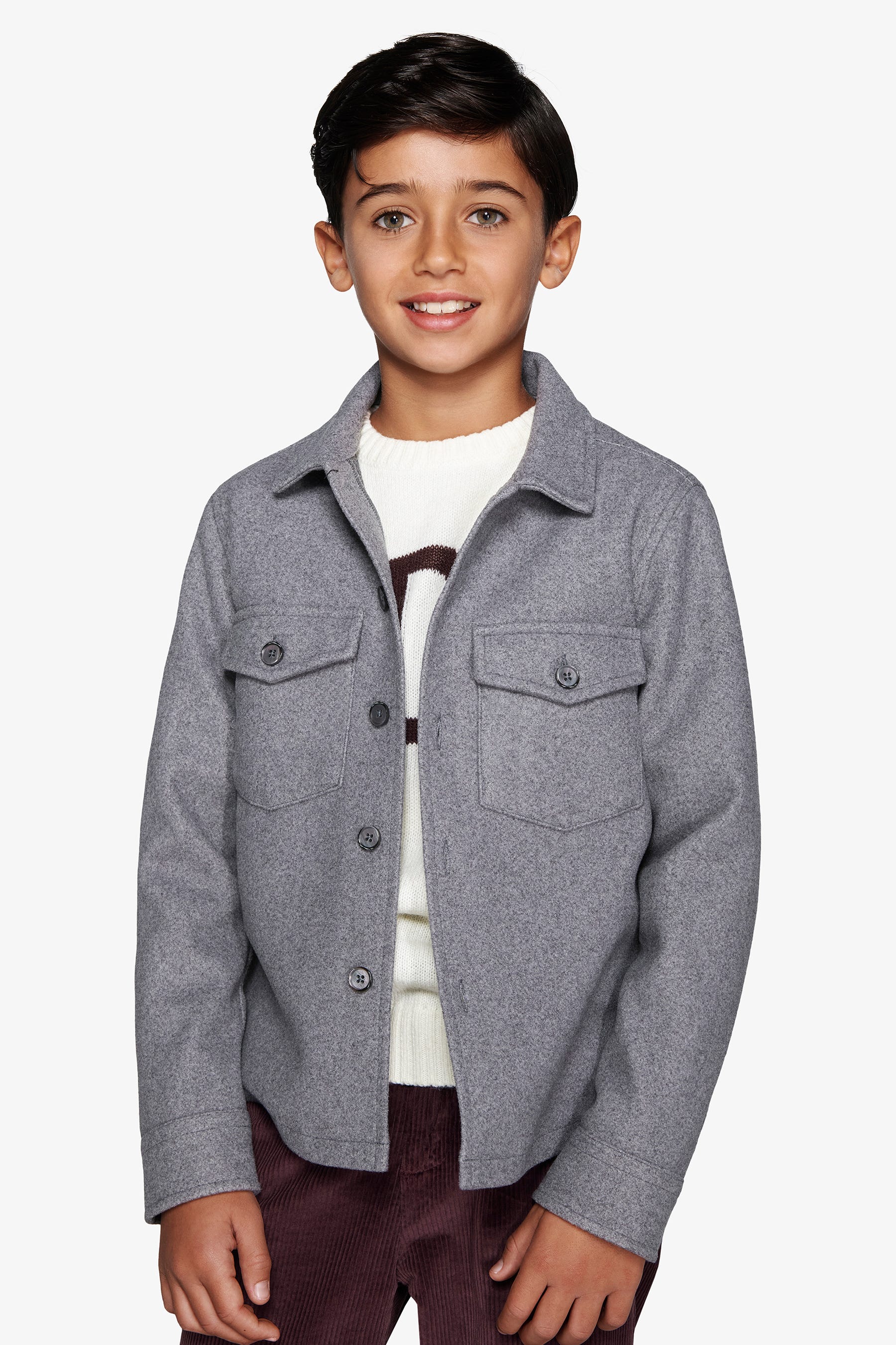 Overshirt effetto flanella grigio medio Kids-Dan John