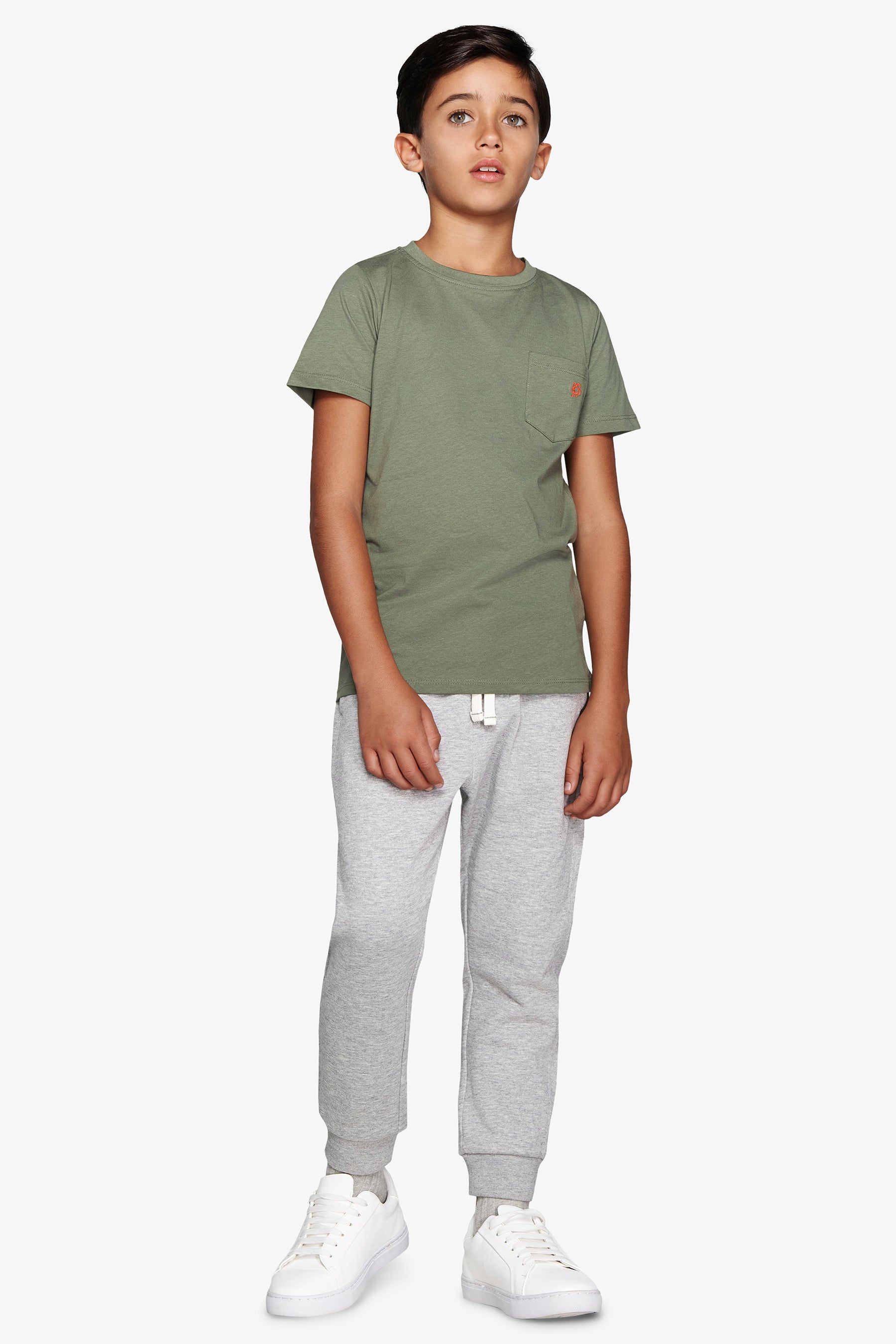 T-shirt basic con taschino verde Kids
