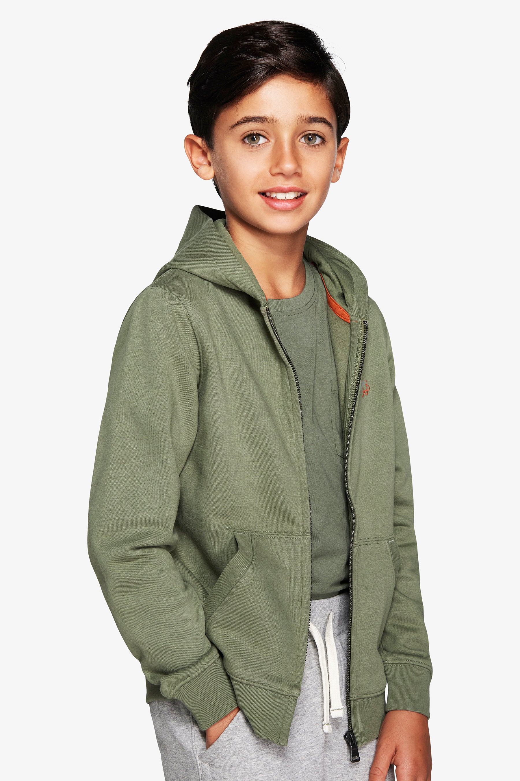 Felpa full zip basic verde Kids