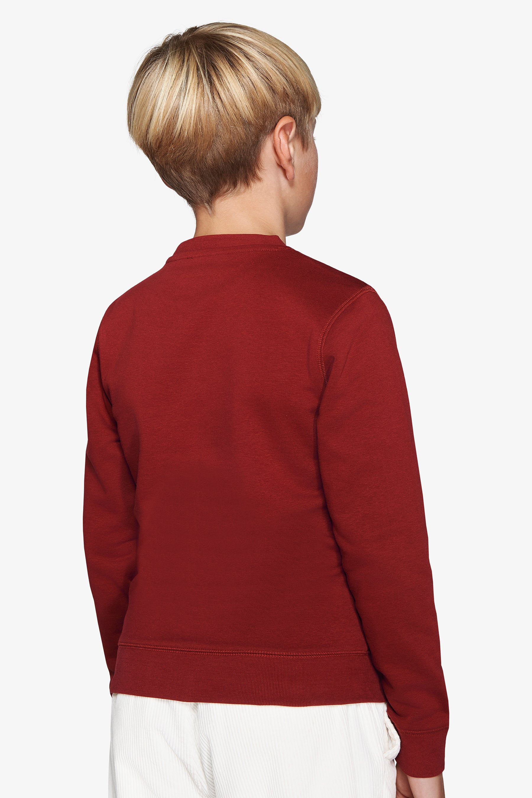 KIDS Burgundy basic crewneck sweater