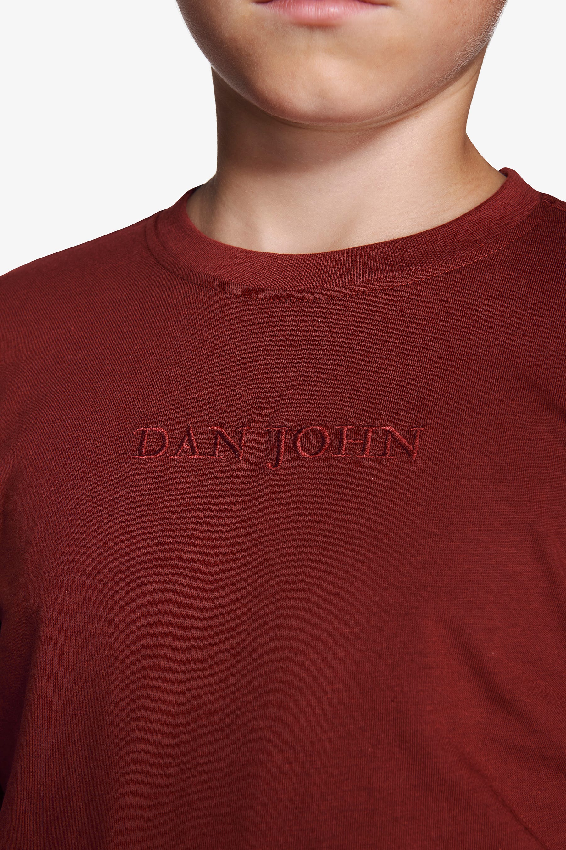 T-shirt con ricamo bordeaux Kids-Dan John