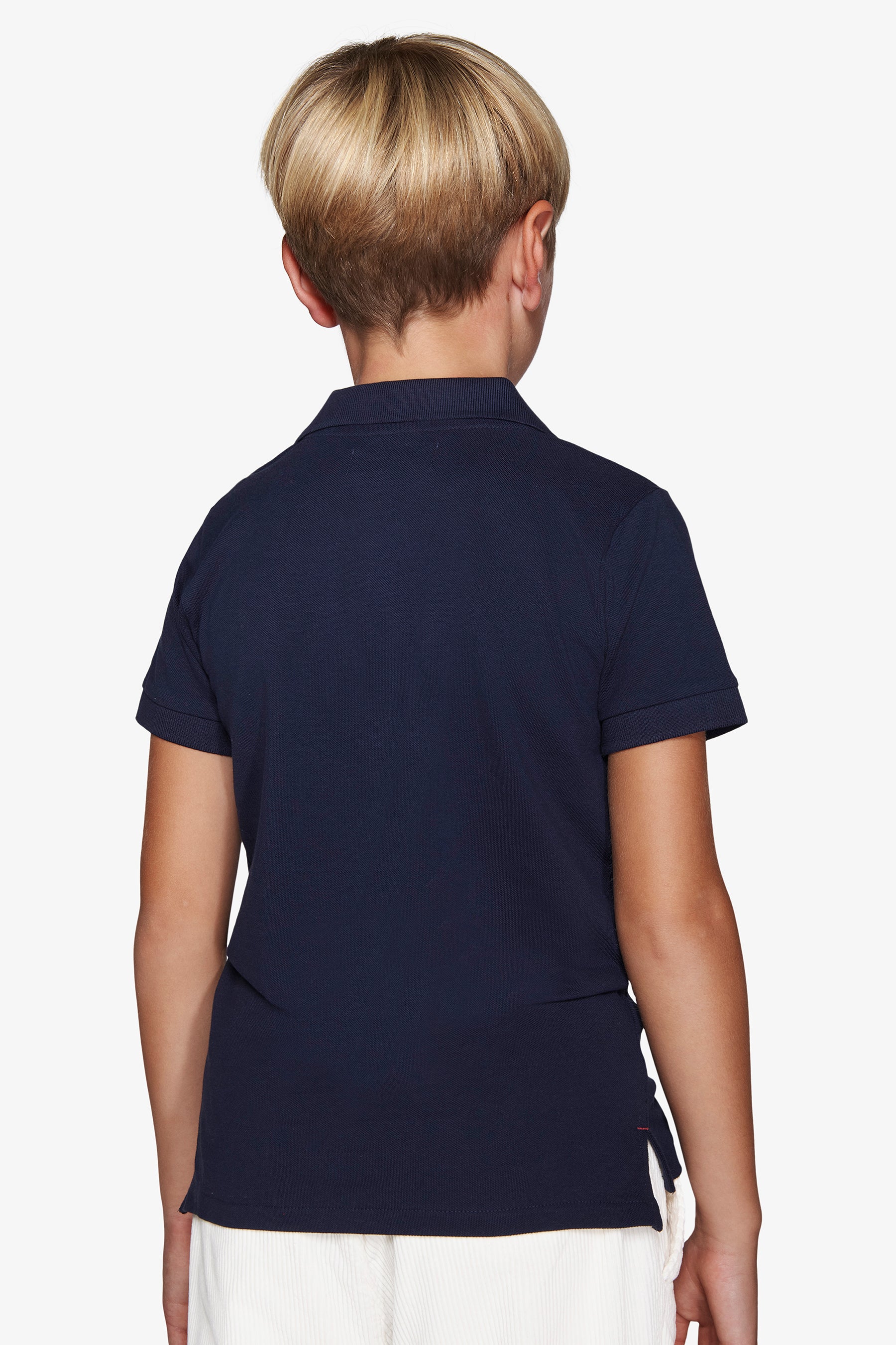 Polo con ricamo blu Kids