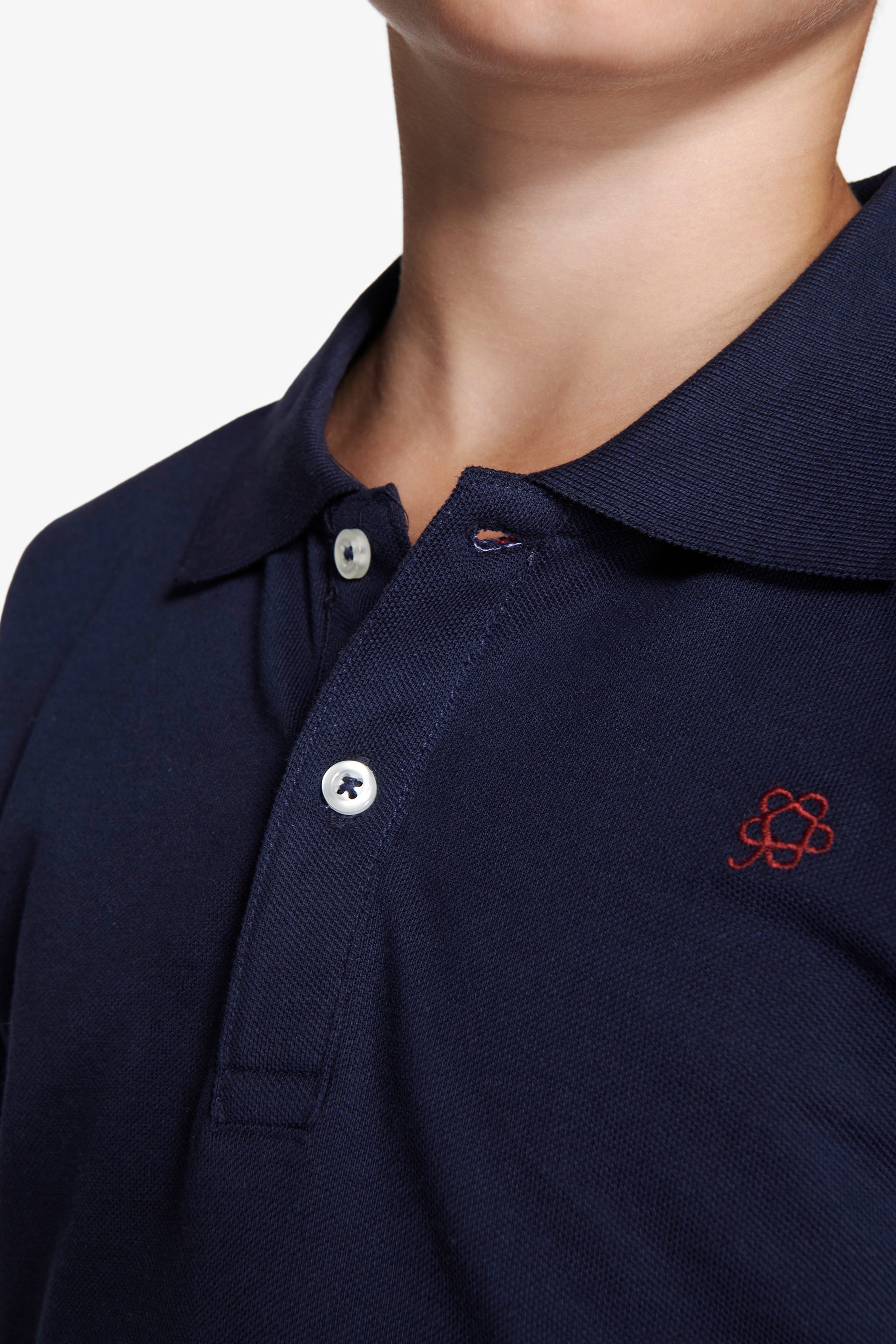 Polo con ricamo blu Kids-Dan John