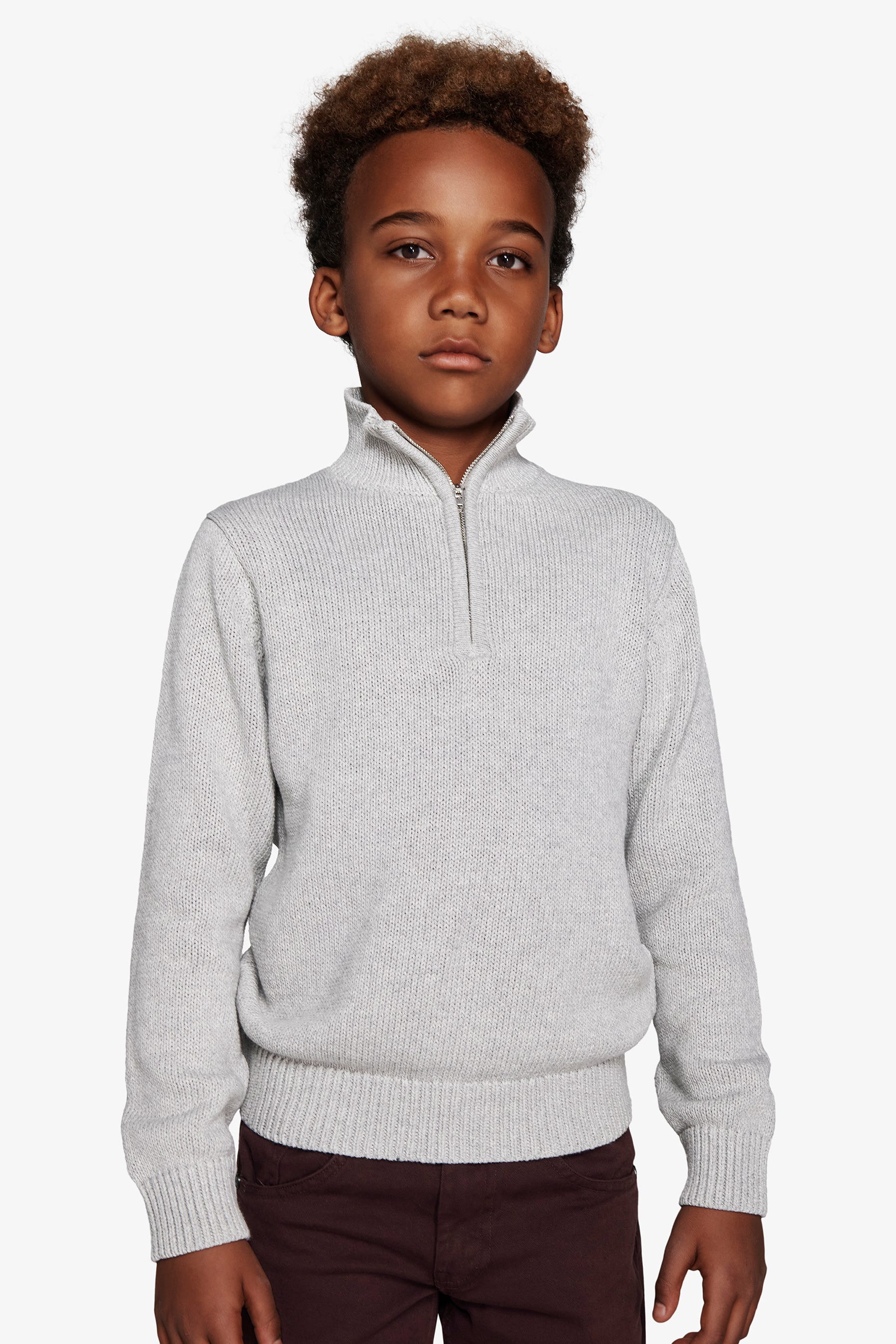 Maglia half zip grigio chiaro Kids-Dan John