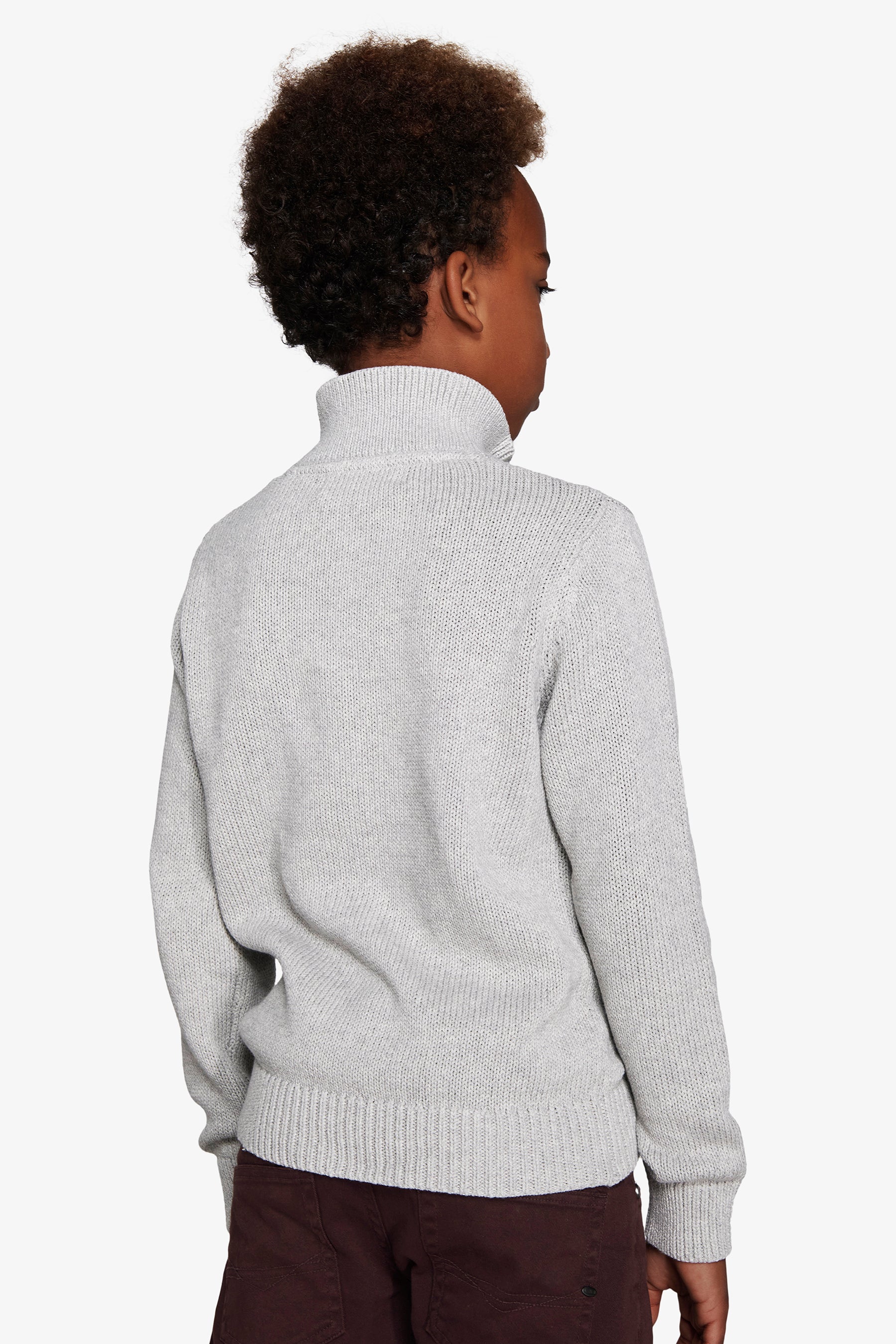 Pull demi-zip gris clair Kids