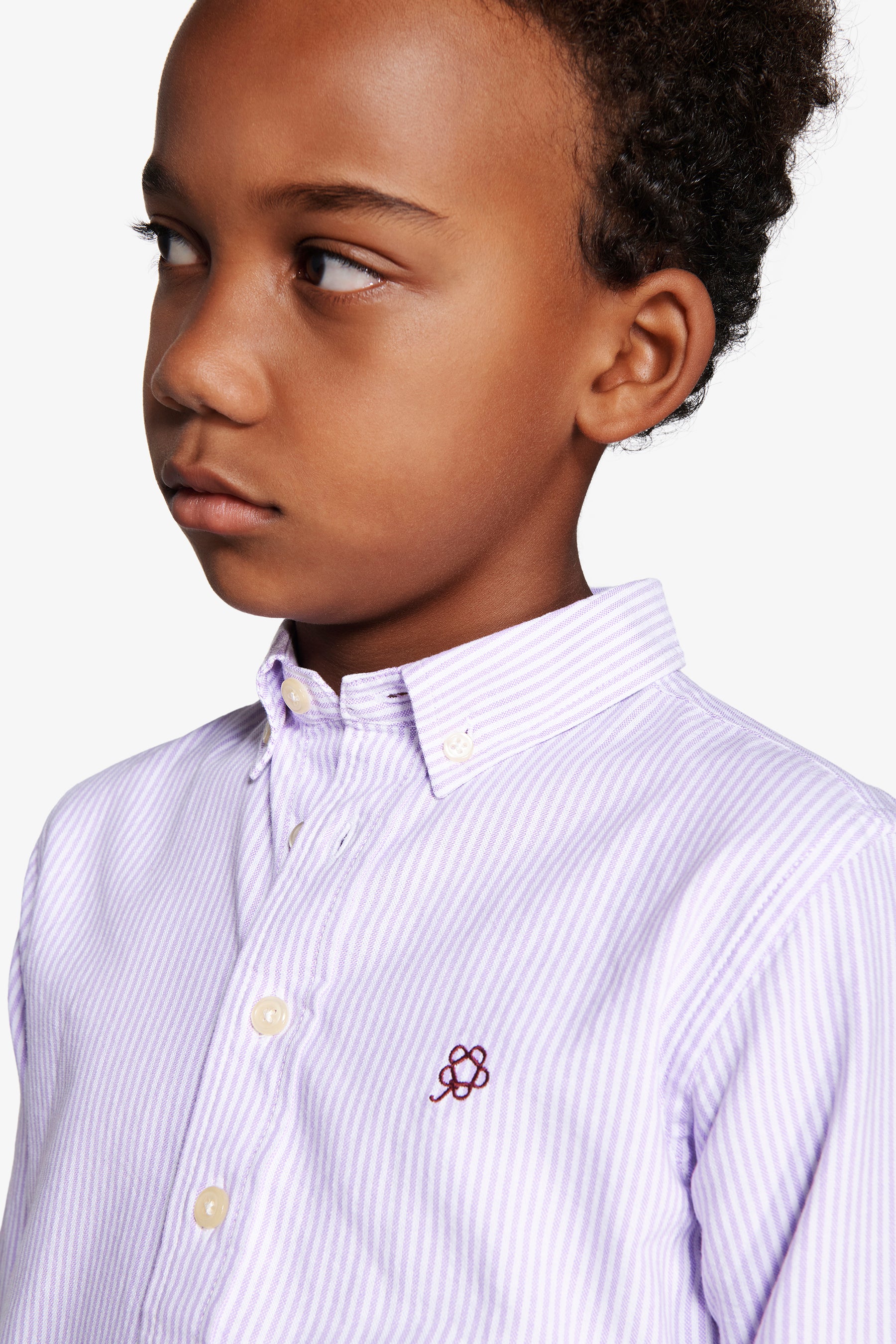 Camicia oxford a righe lilla Kids