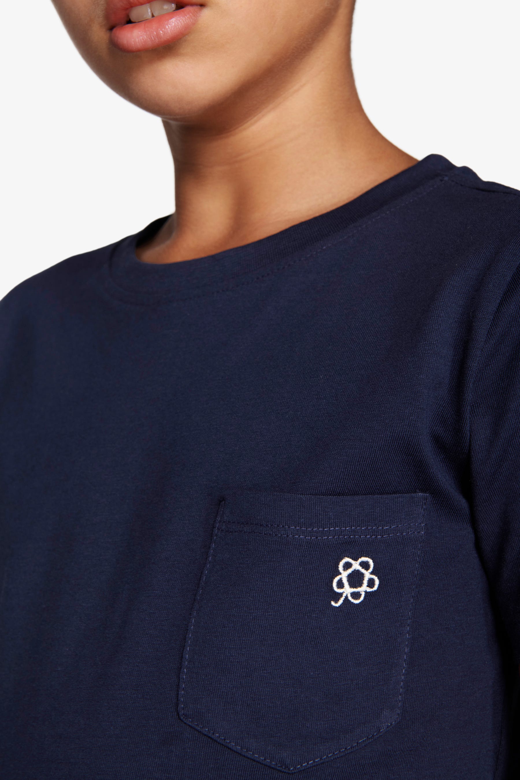 T-shirt basic con taschino blu Kids-Dan John