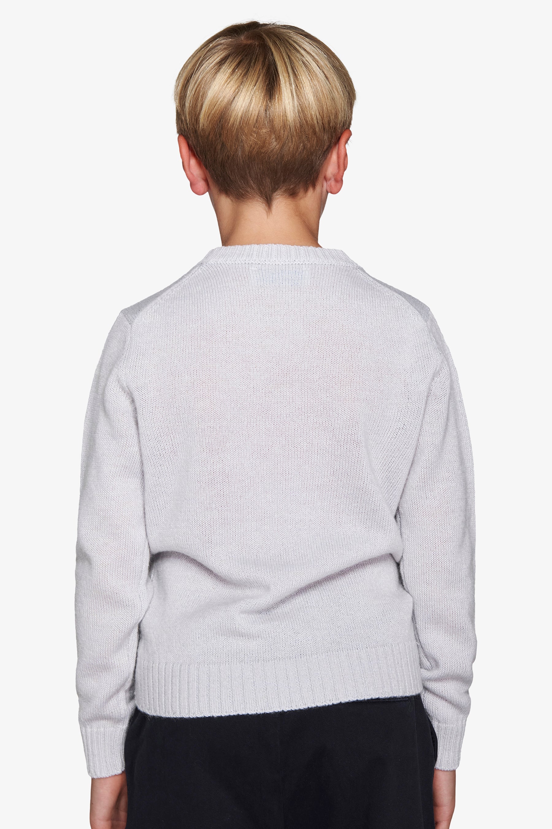 Pull col rond avec écriture bleu clair Kids