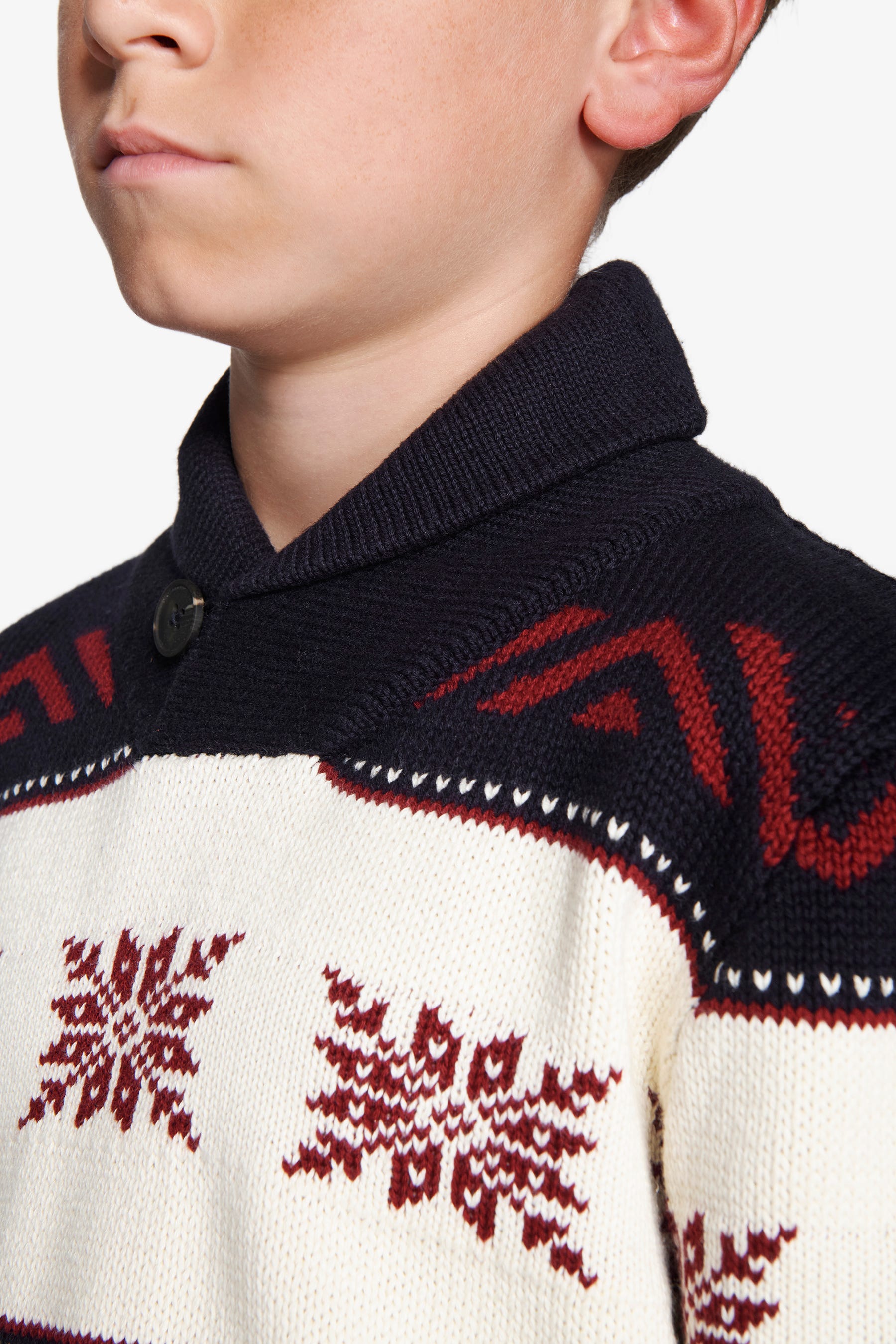 Maglia jacquard norvegese blu Kids-Dan John