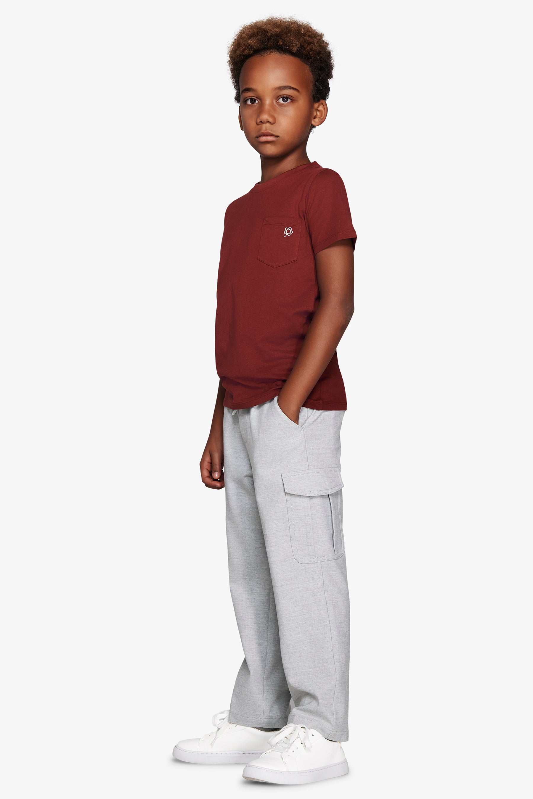 KIDS Burgundy basic t-shirt with pocket