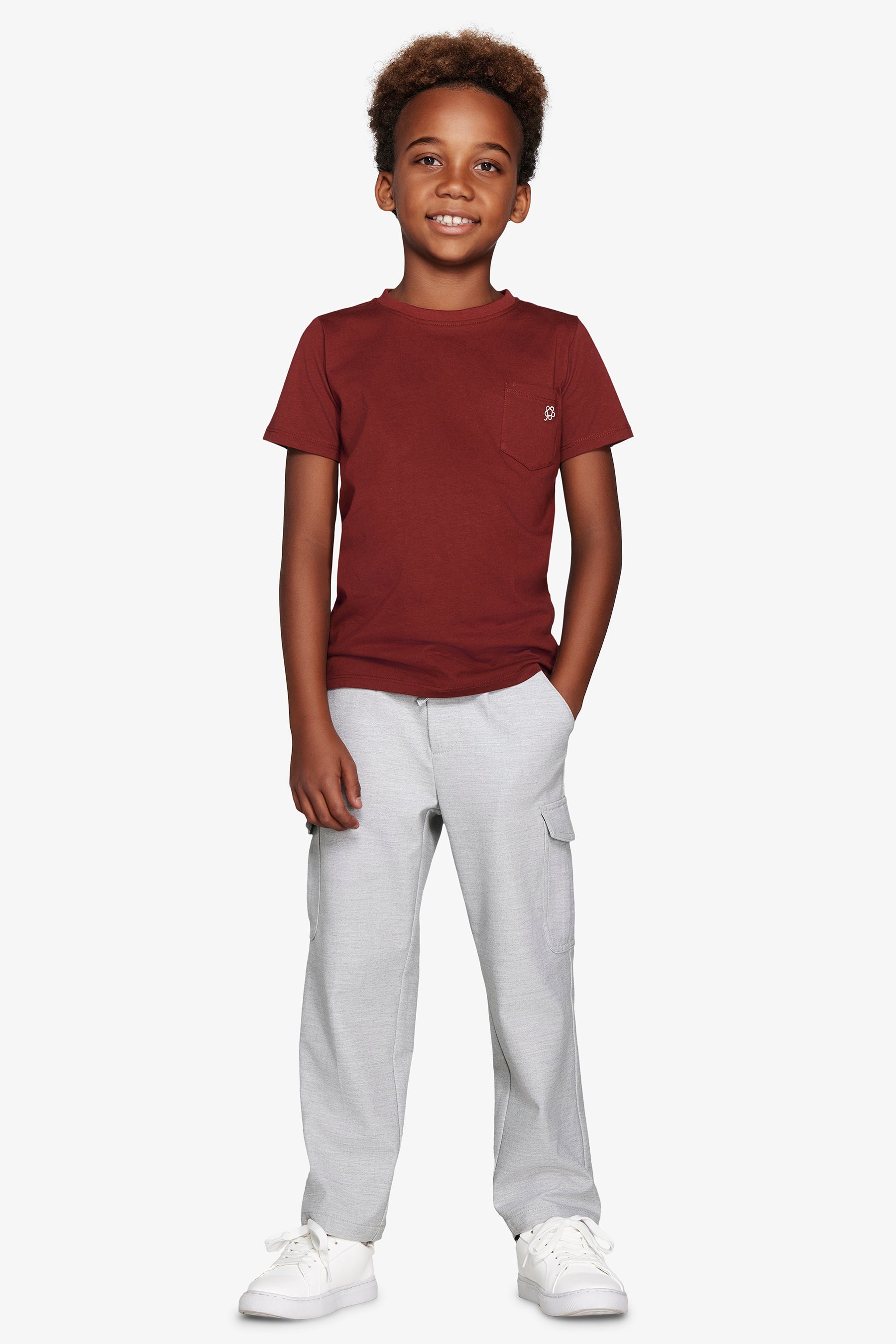 KIDS Burgundy basic t-shirt with pocket