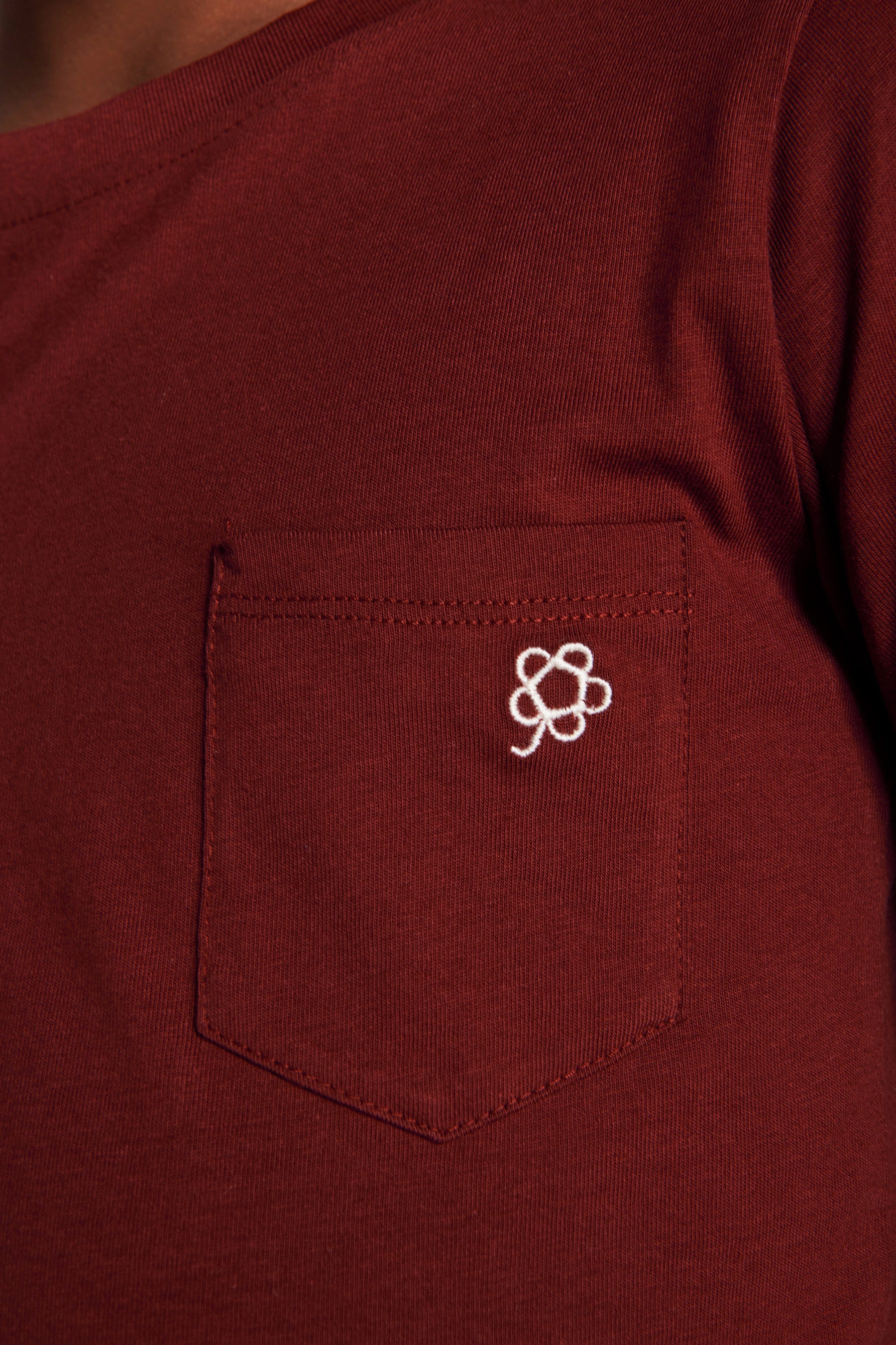 T-shirt basic con taschino bordeaux Kids-Dan John