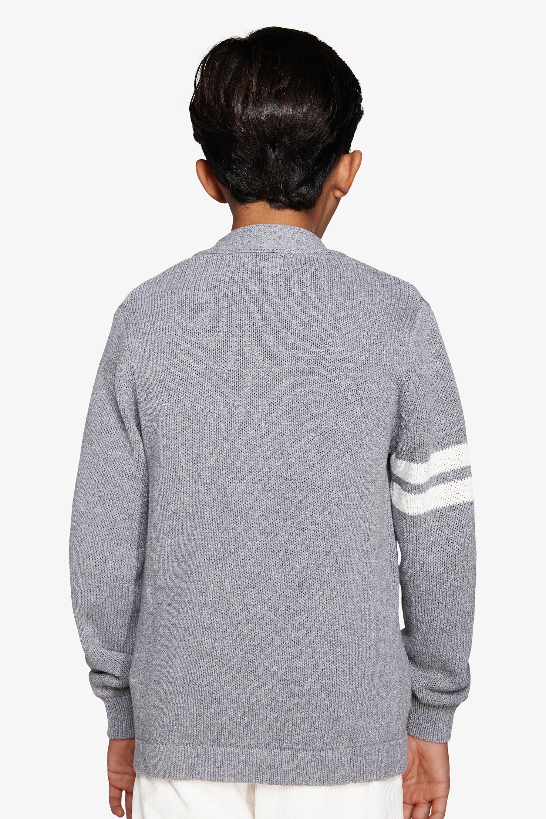 KID Gray V-neck cardigan