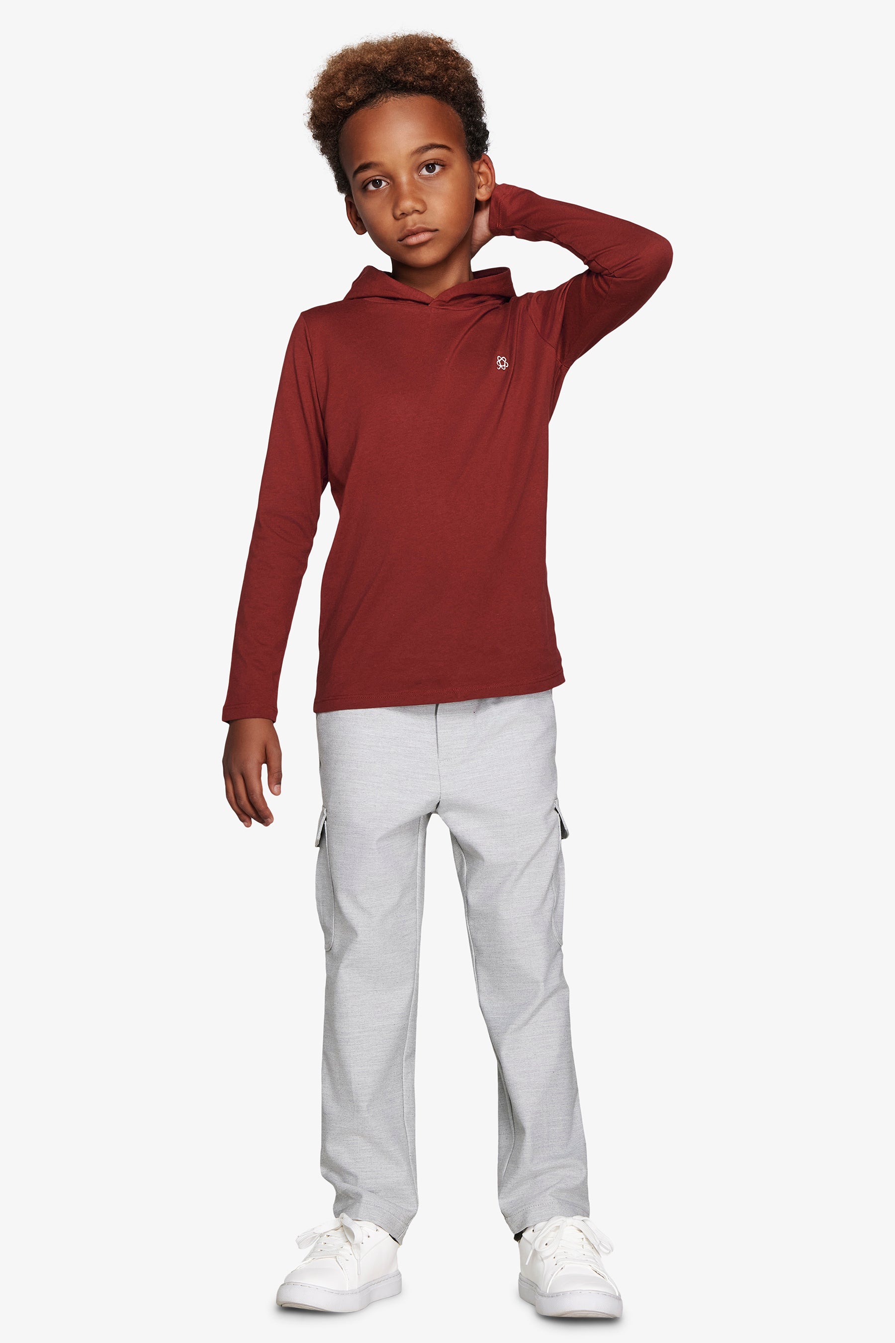 Sweat à capuche brodé bordeaux Kids