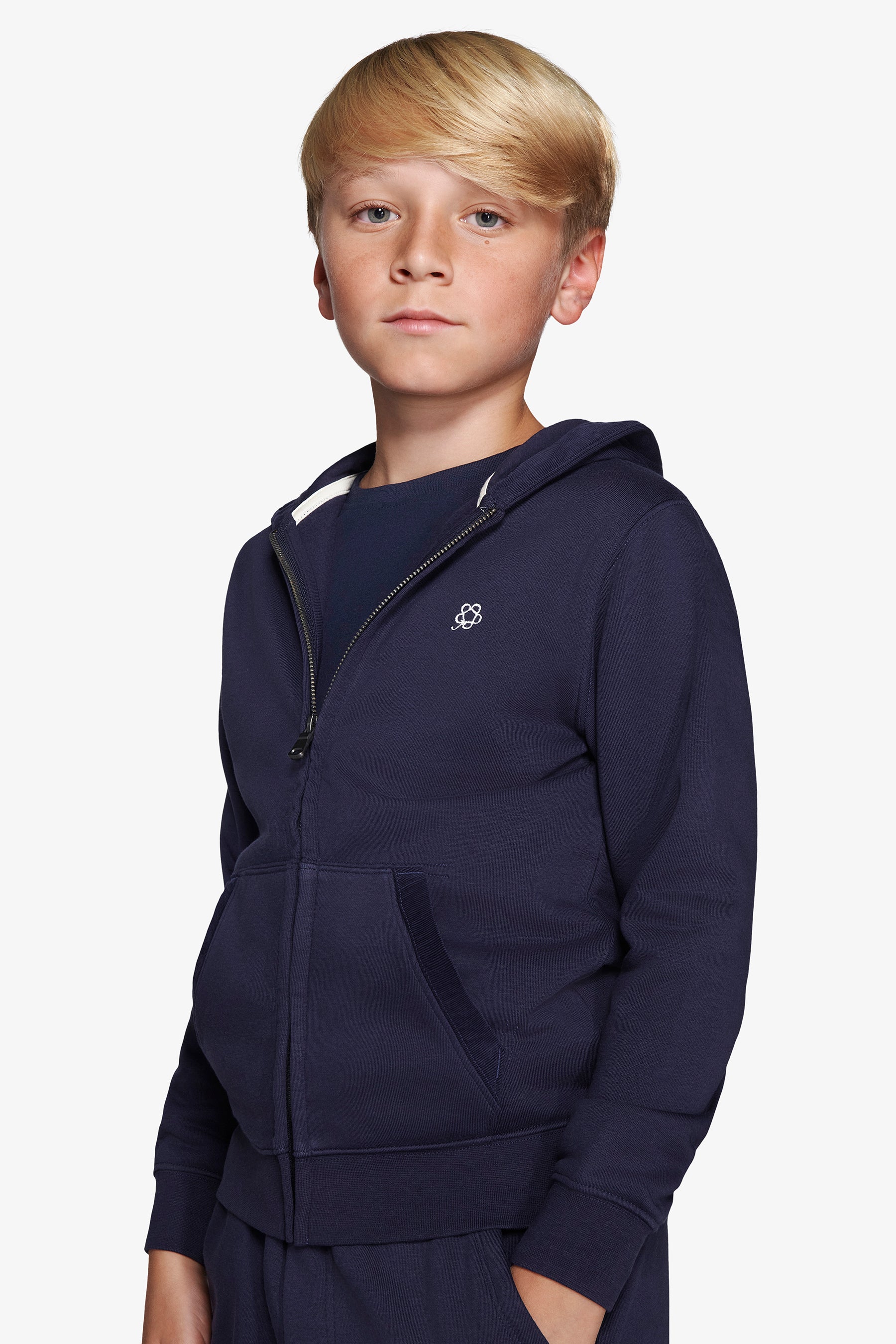 Felpa full zip basic blu Kids