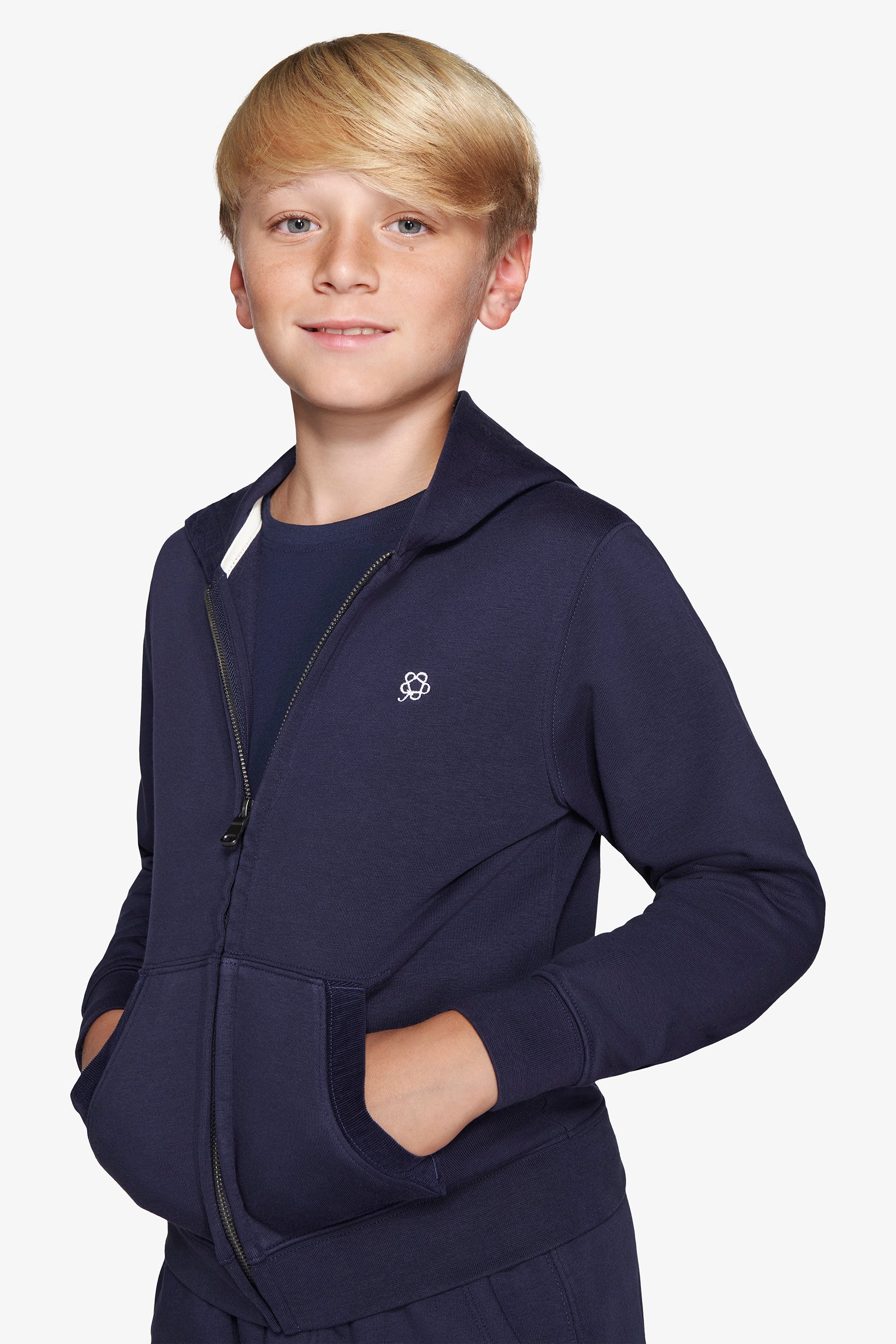 Felpa full zip basic blu Kids