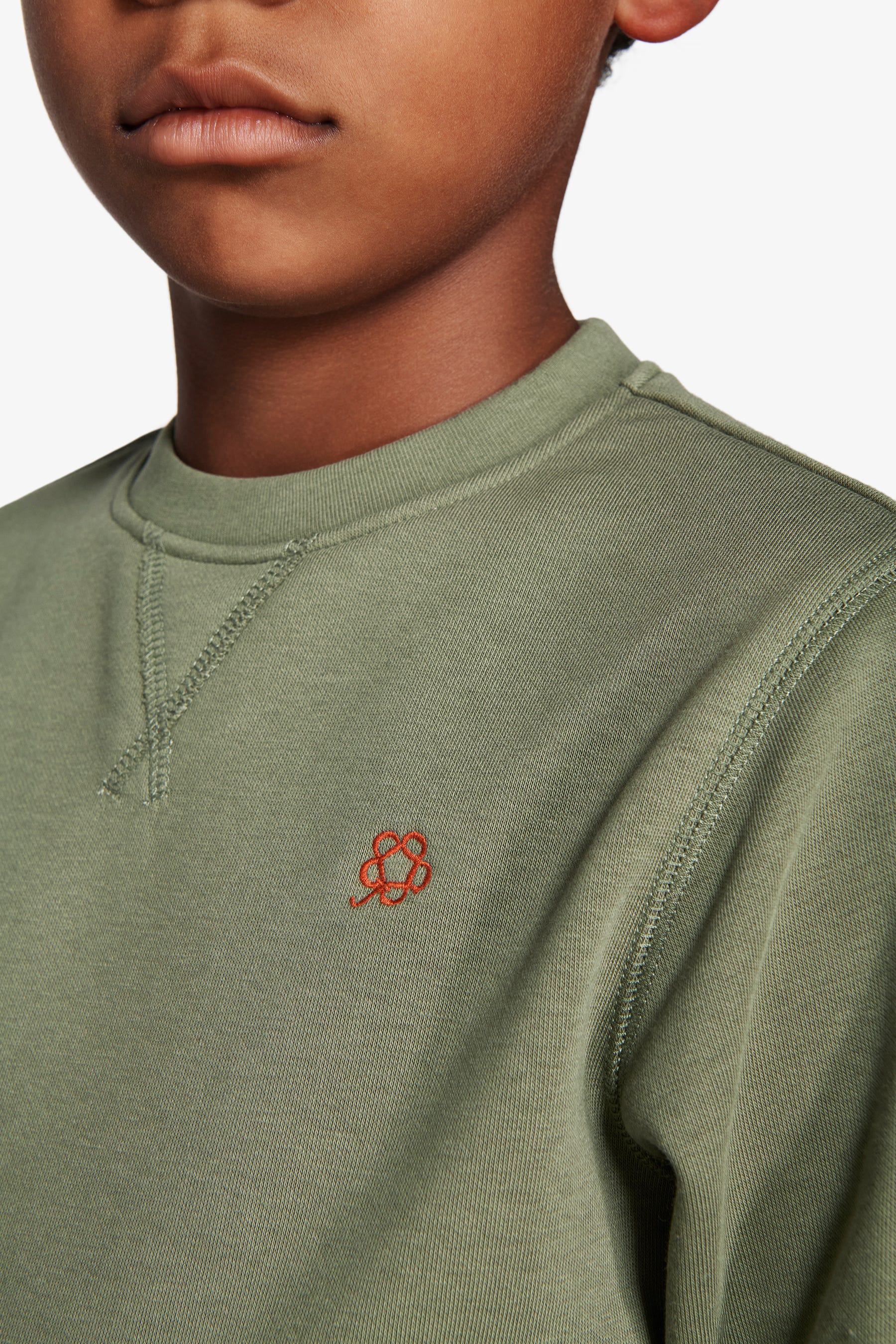 Felpa girocollo basic verde Kids-Dan John