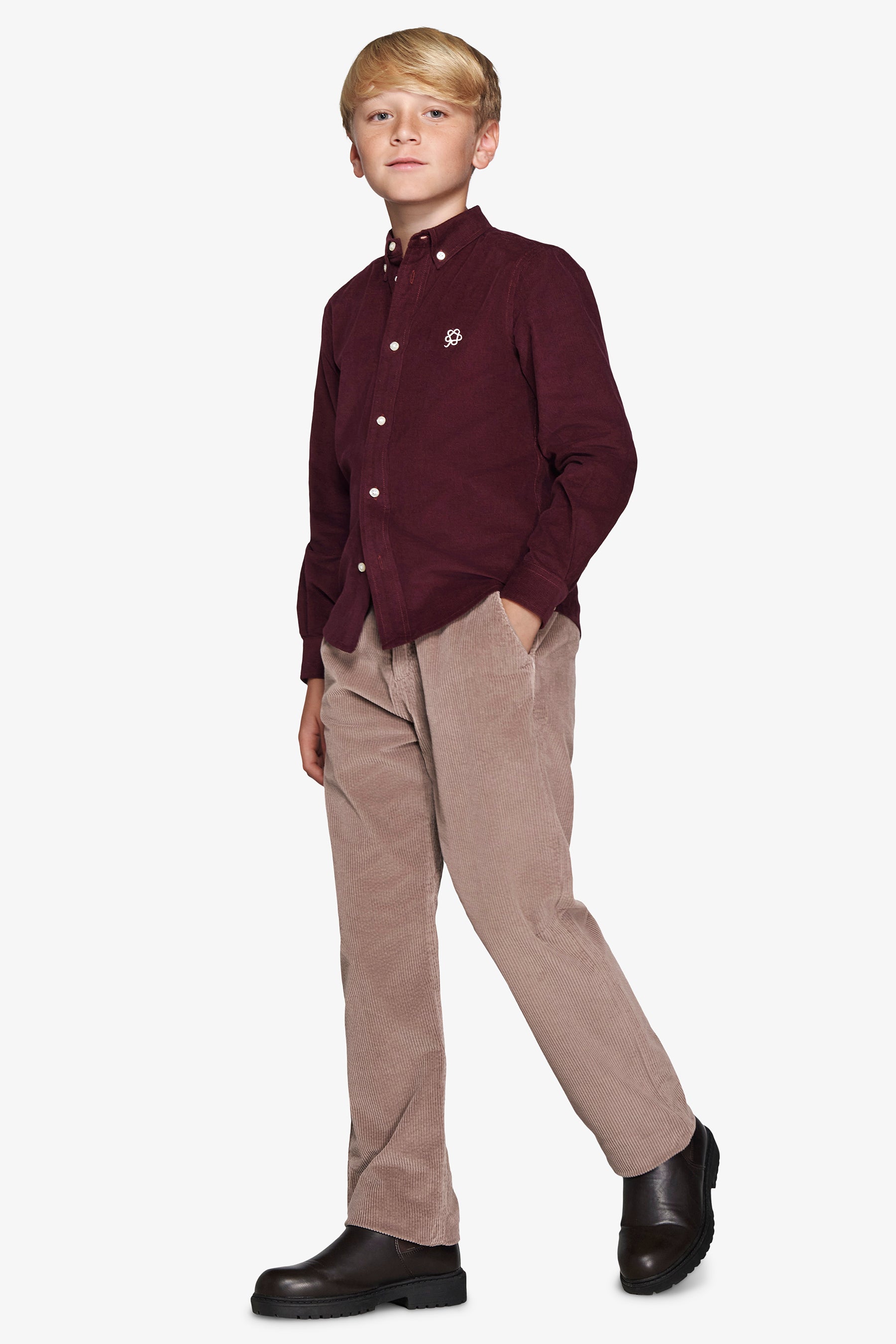 KIDS Burgundy corduroy shirt