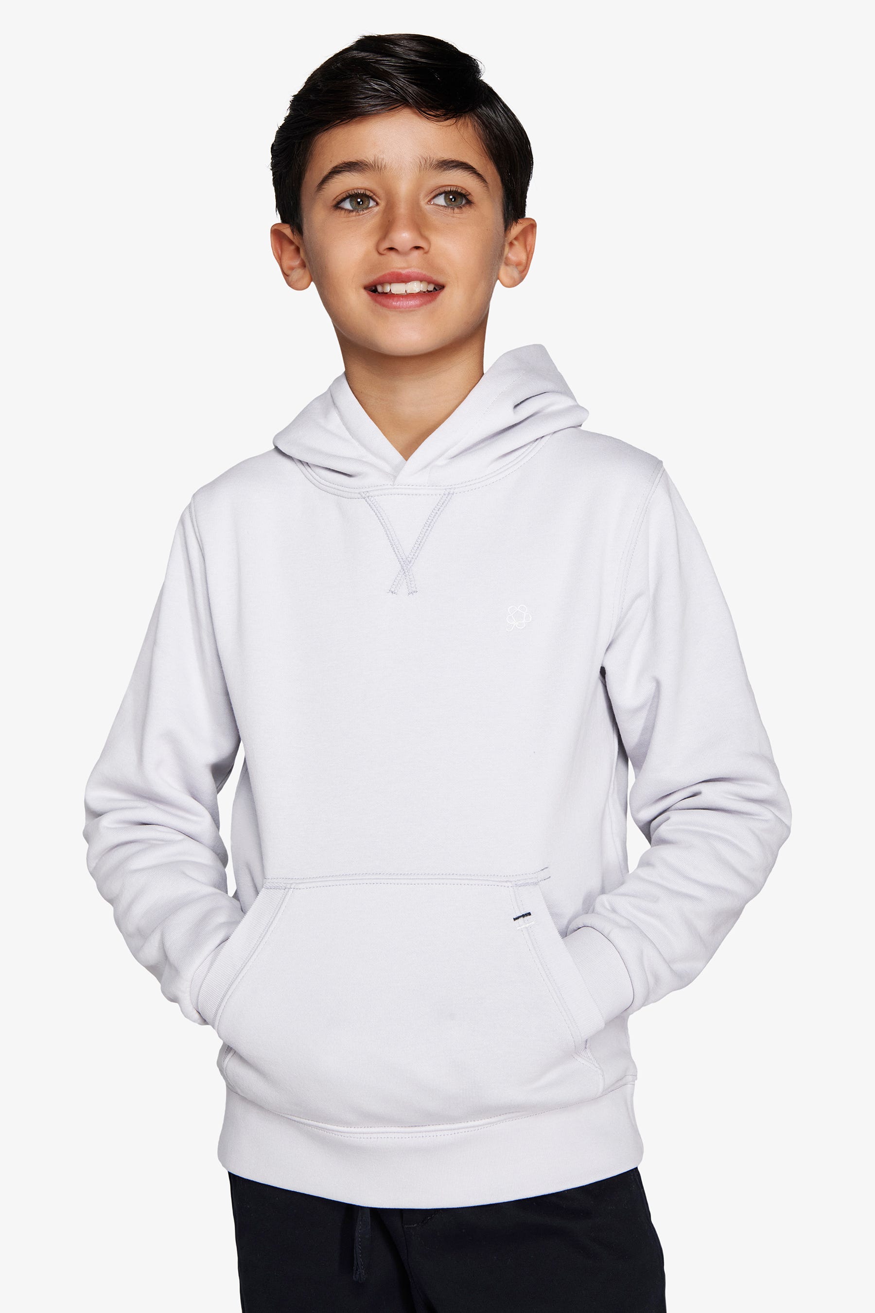 Felpa con cappuccio basic celeste Kids-Dan John