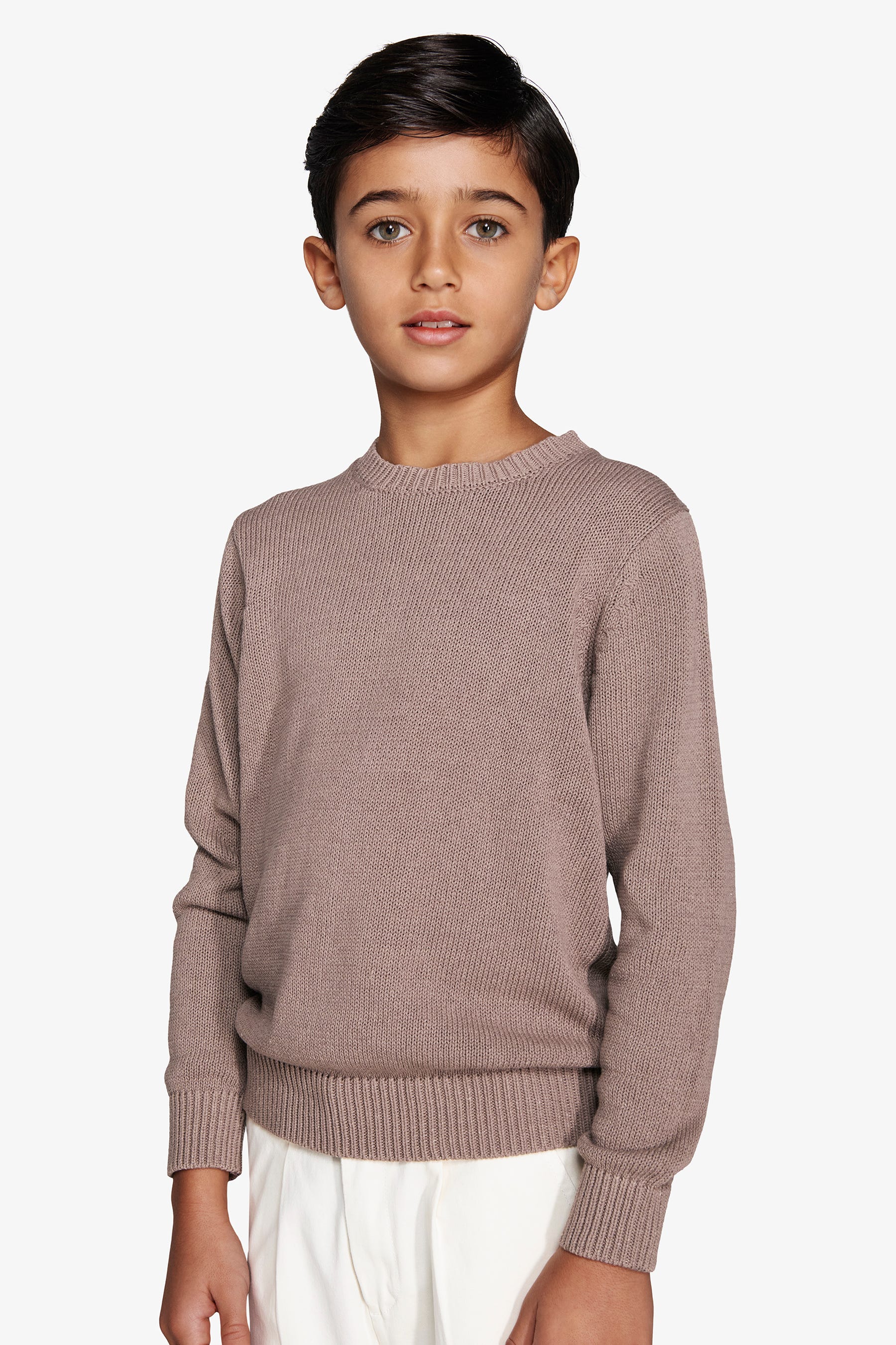 Maglia girocollo rasata tortora Kids-Dan John