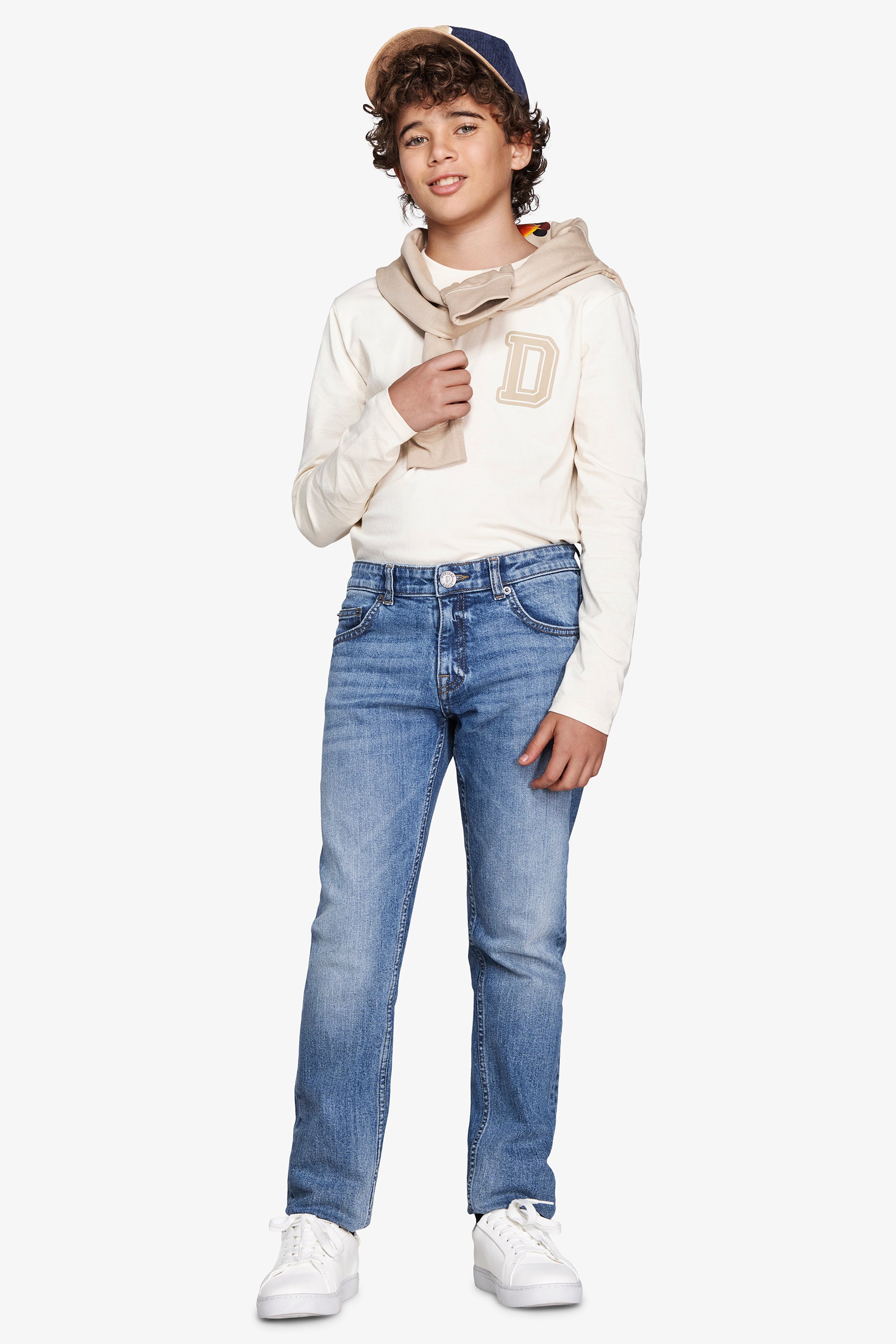 T-shirt con stampa panna Kids