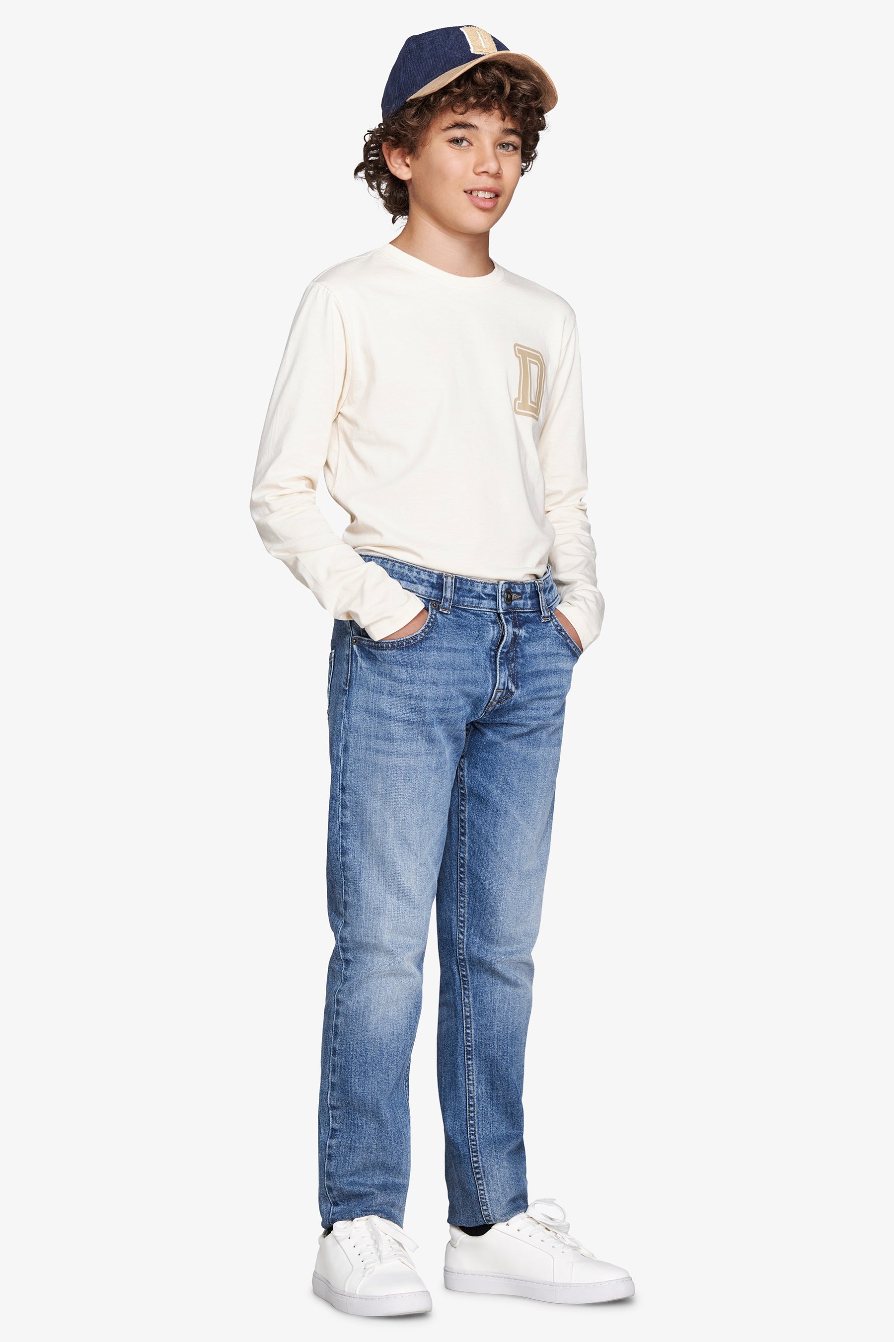 T-shirt con stampa panna Kids