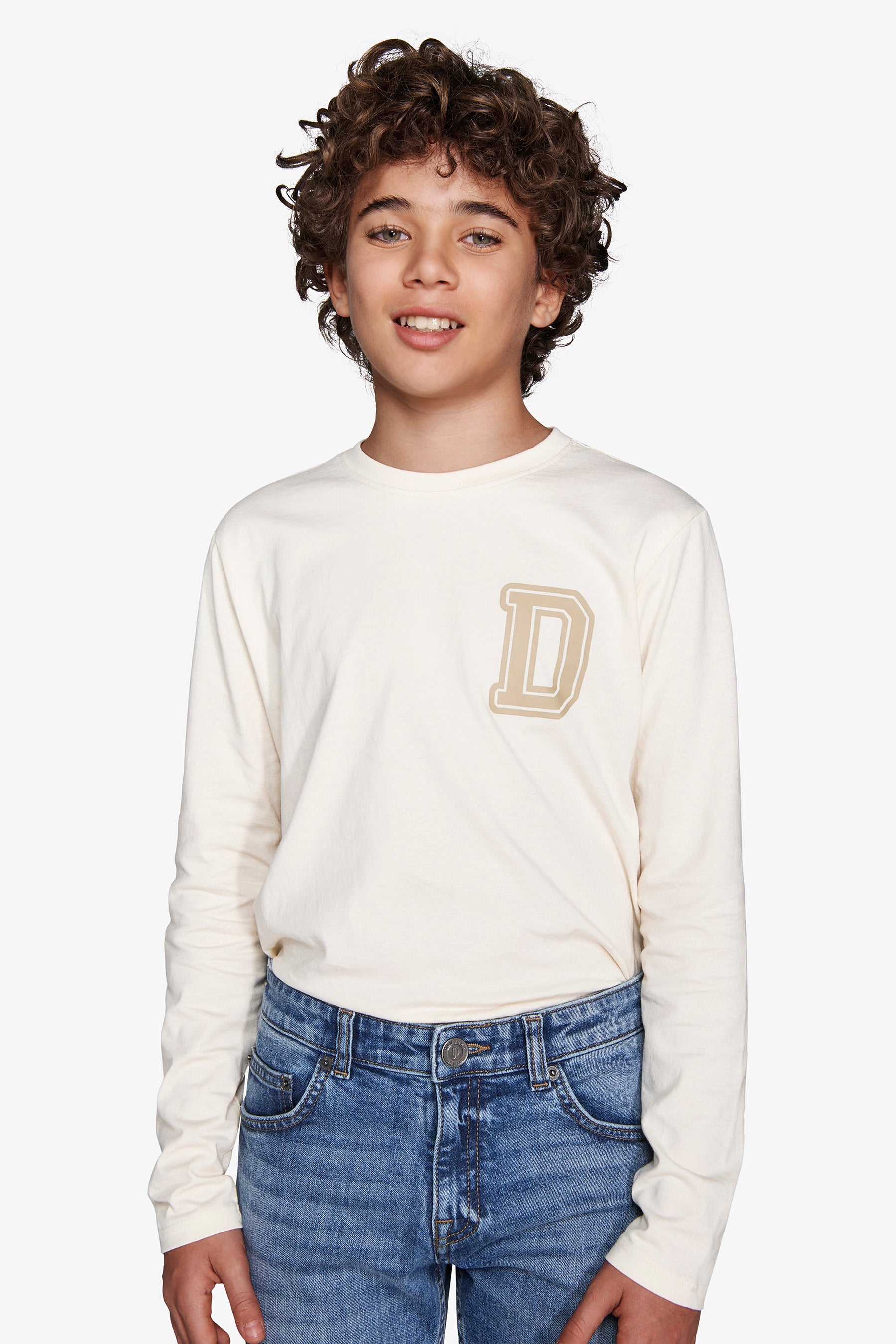 T-shirt con stampa panna Kids