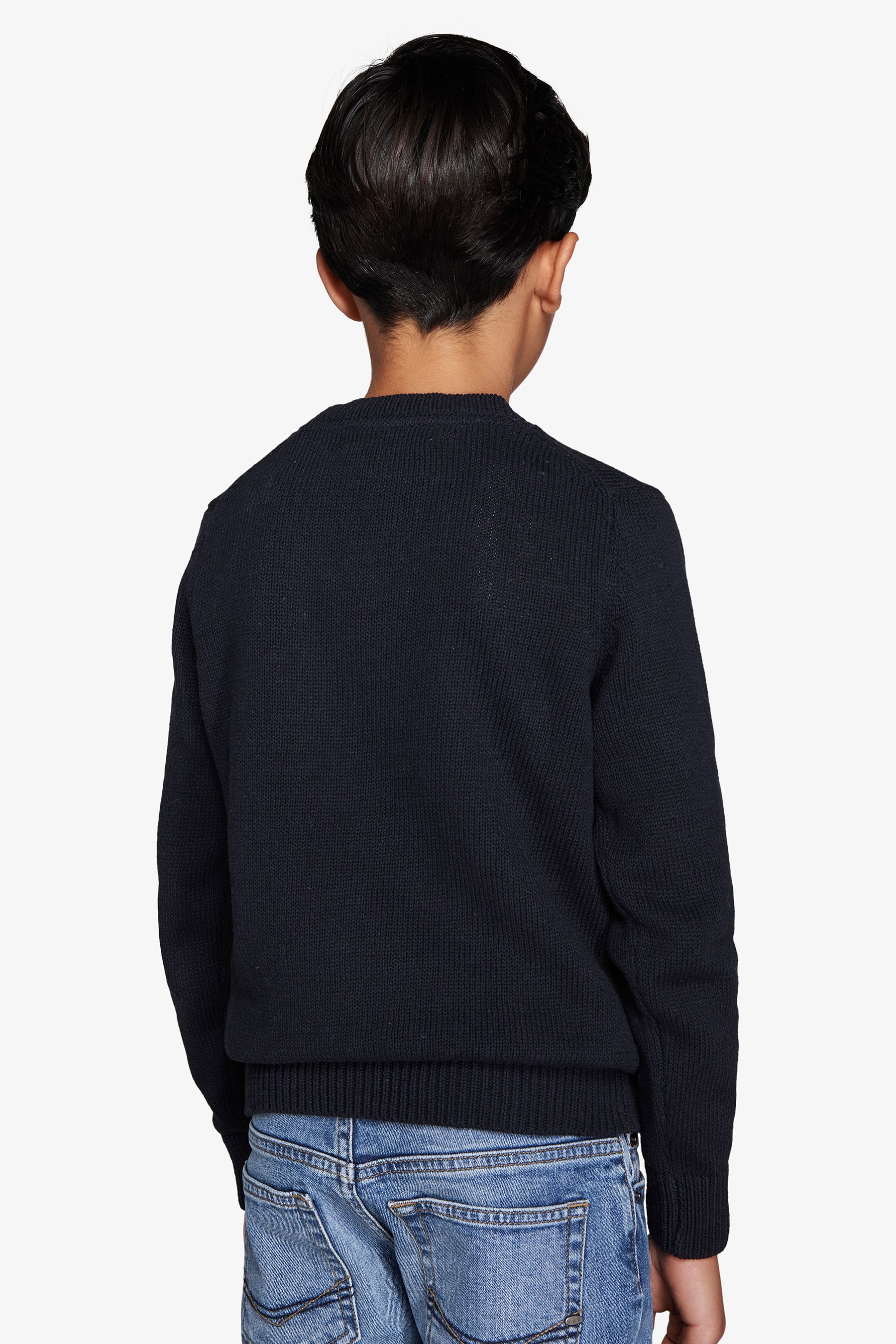 Maglia girocollo rasata blu Kids