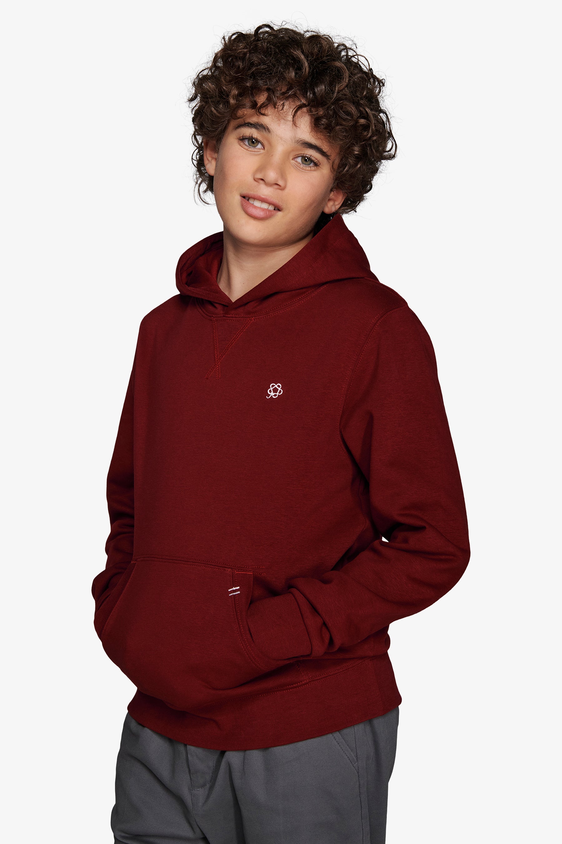Felpa con cappuccio basic bordeaux Kids