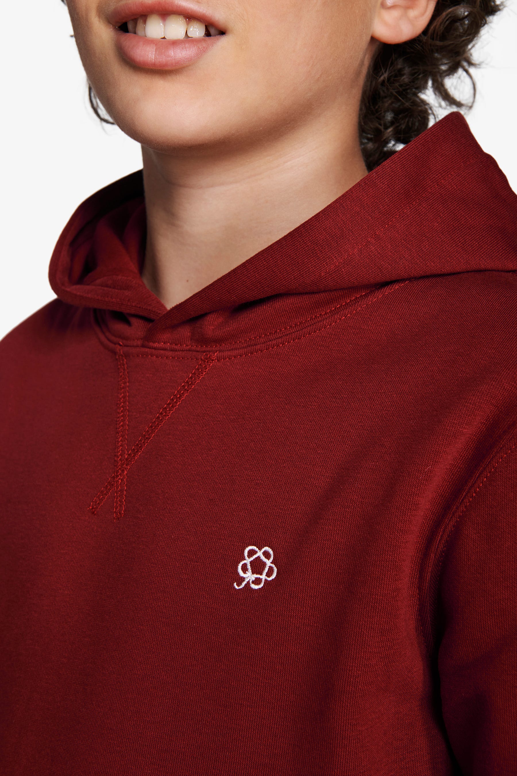 Felpa con cappuccio basic bordeaux Kids-Dan John