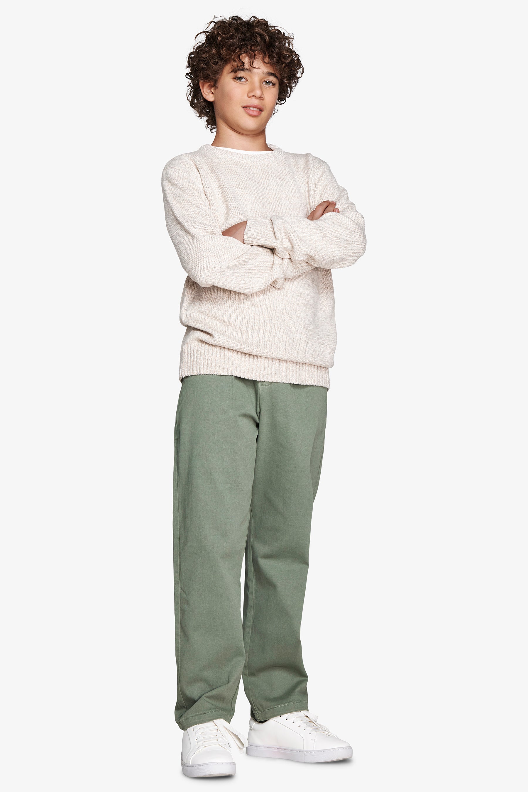 Pull col rond mouliné couleur corde Kids