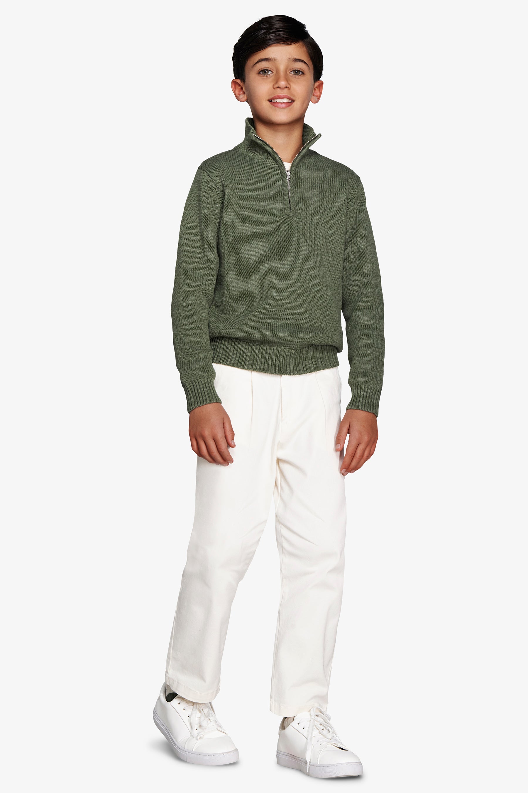 Maglia half zip verde Kids