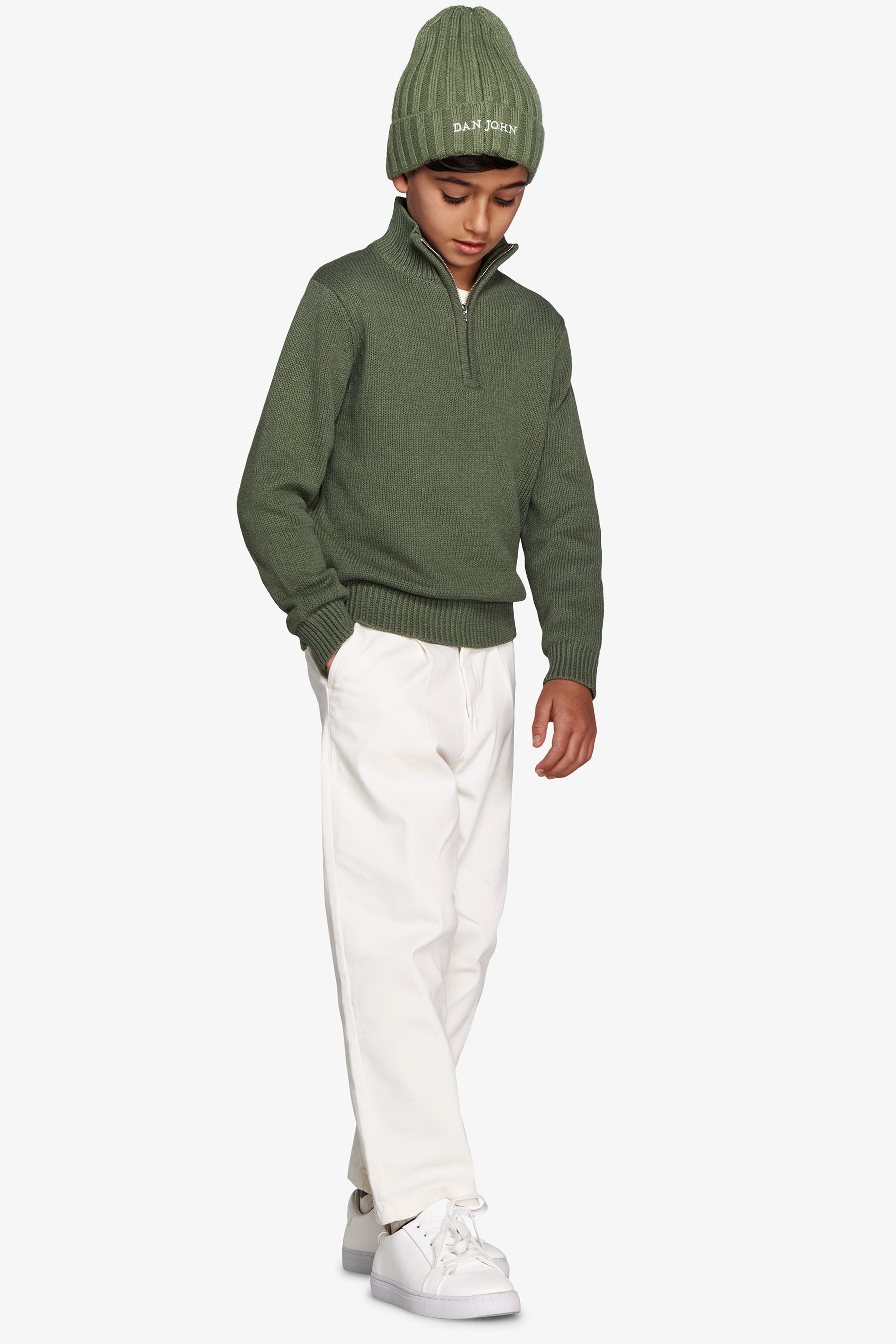 Maglia half zip verde Kids