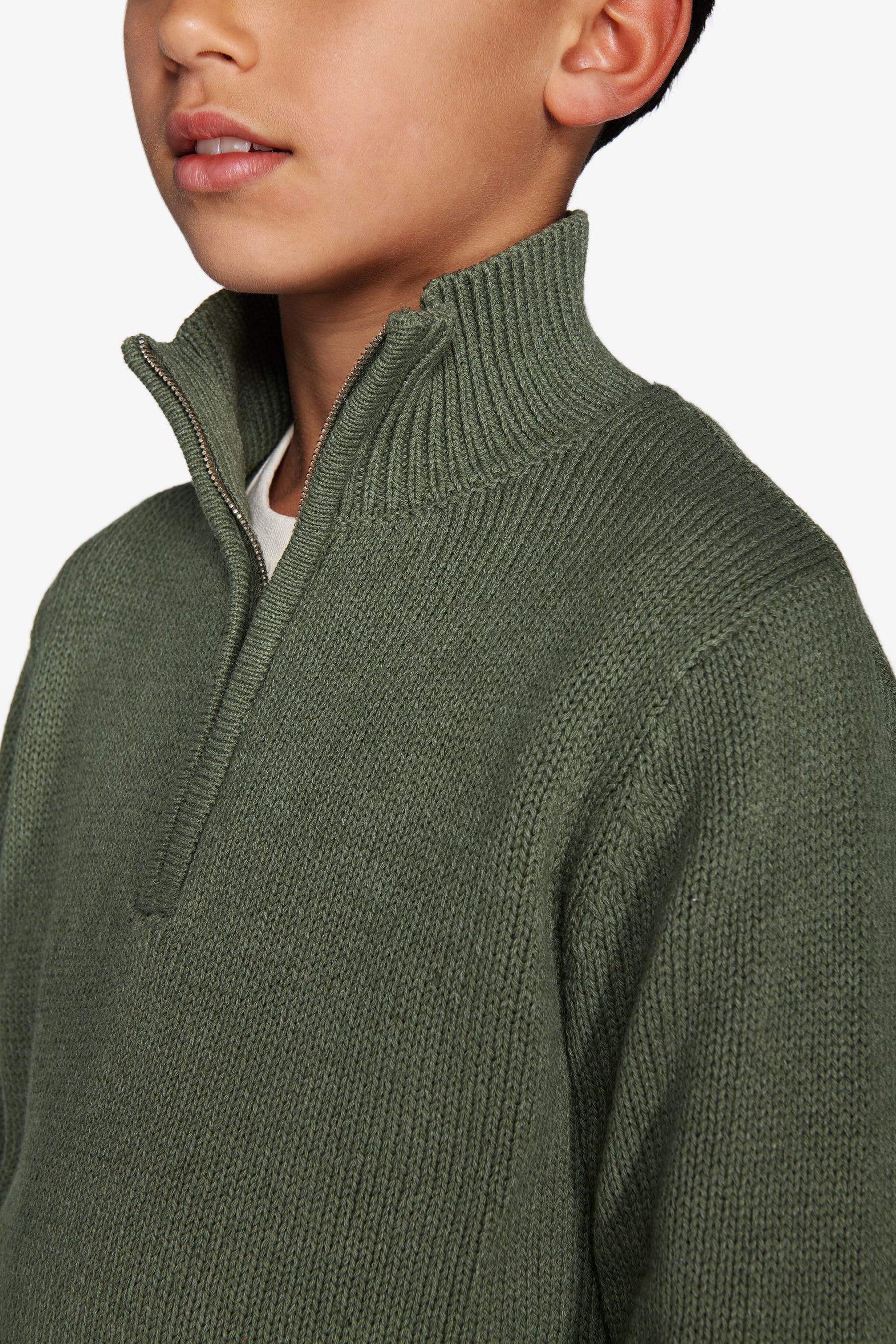 Maglia half zip verde Kids-Dan John