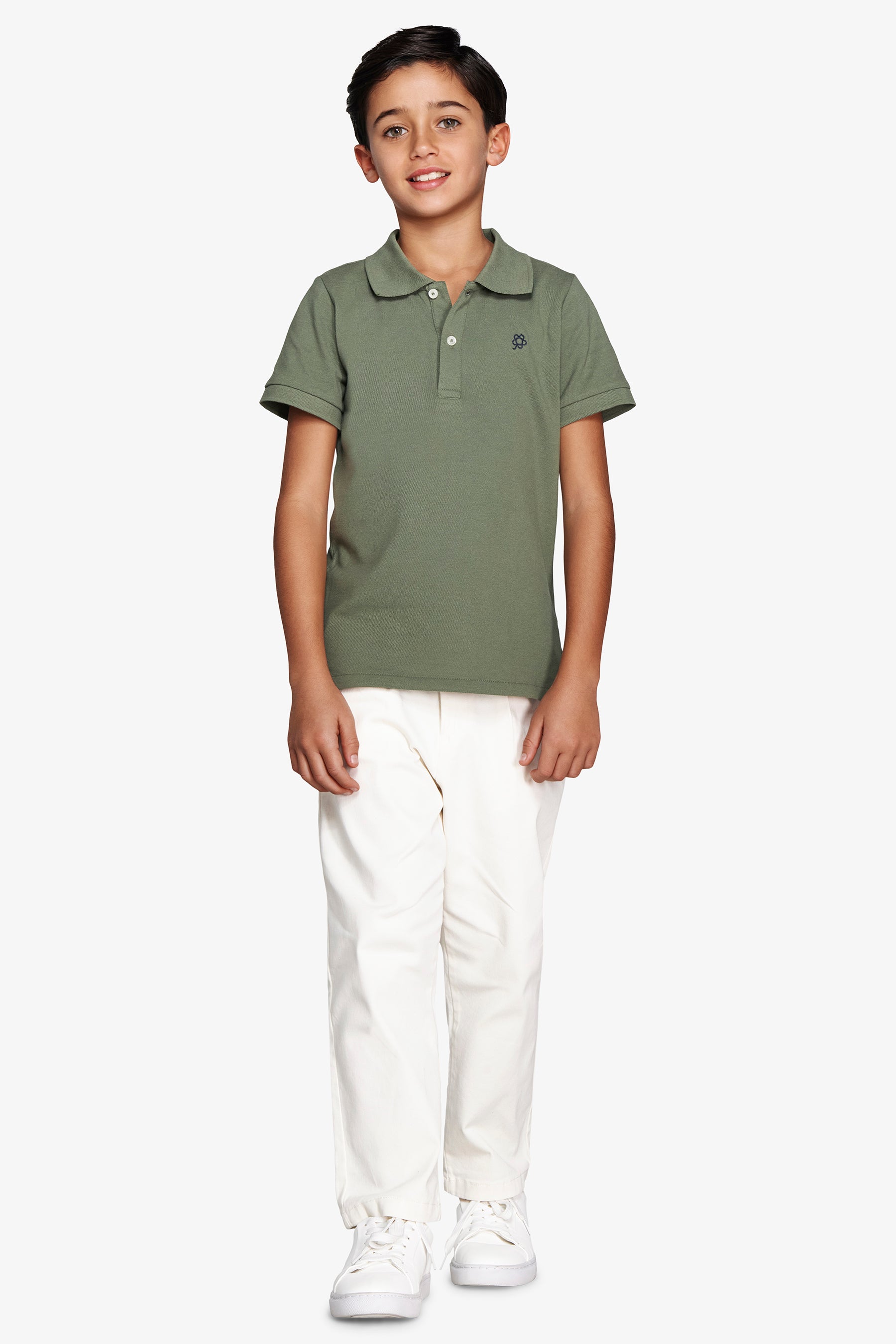 KIDS Green embroidered polo