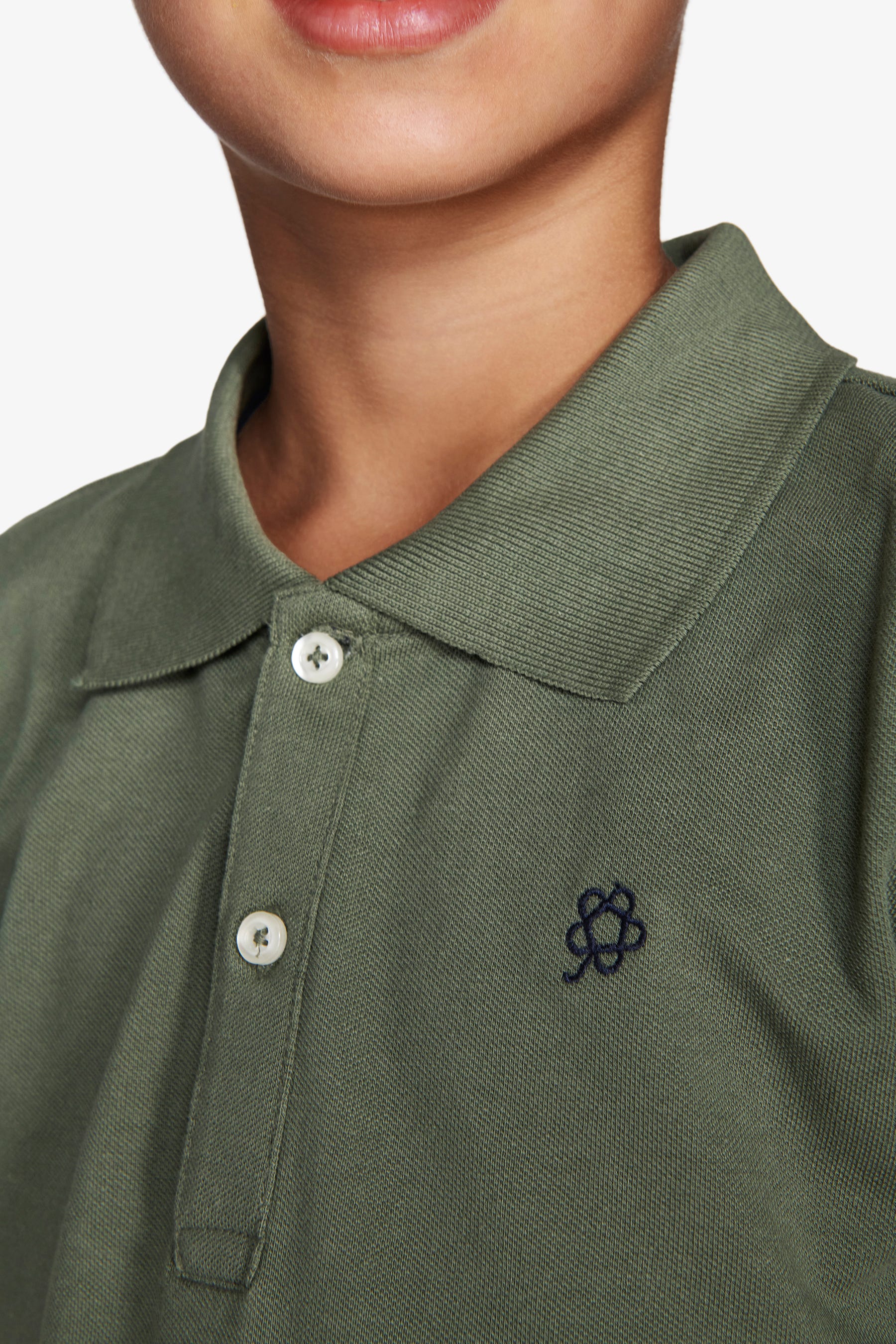 Polo con ricamo verde Kids-Dan John