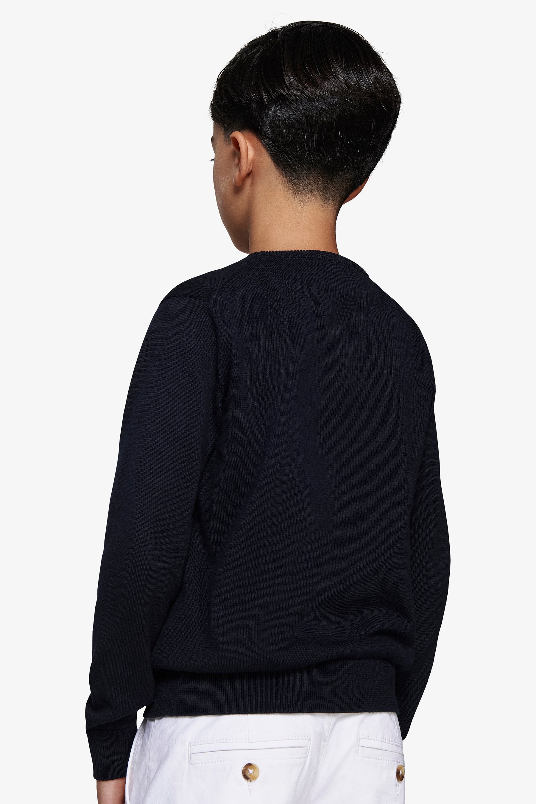KIDS Blue brushed cotton crewneck sweater