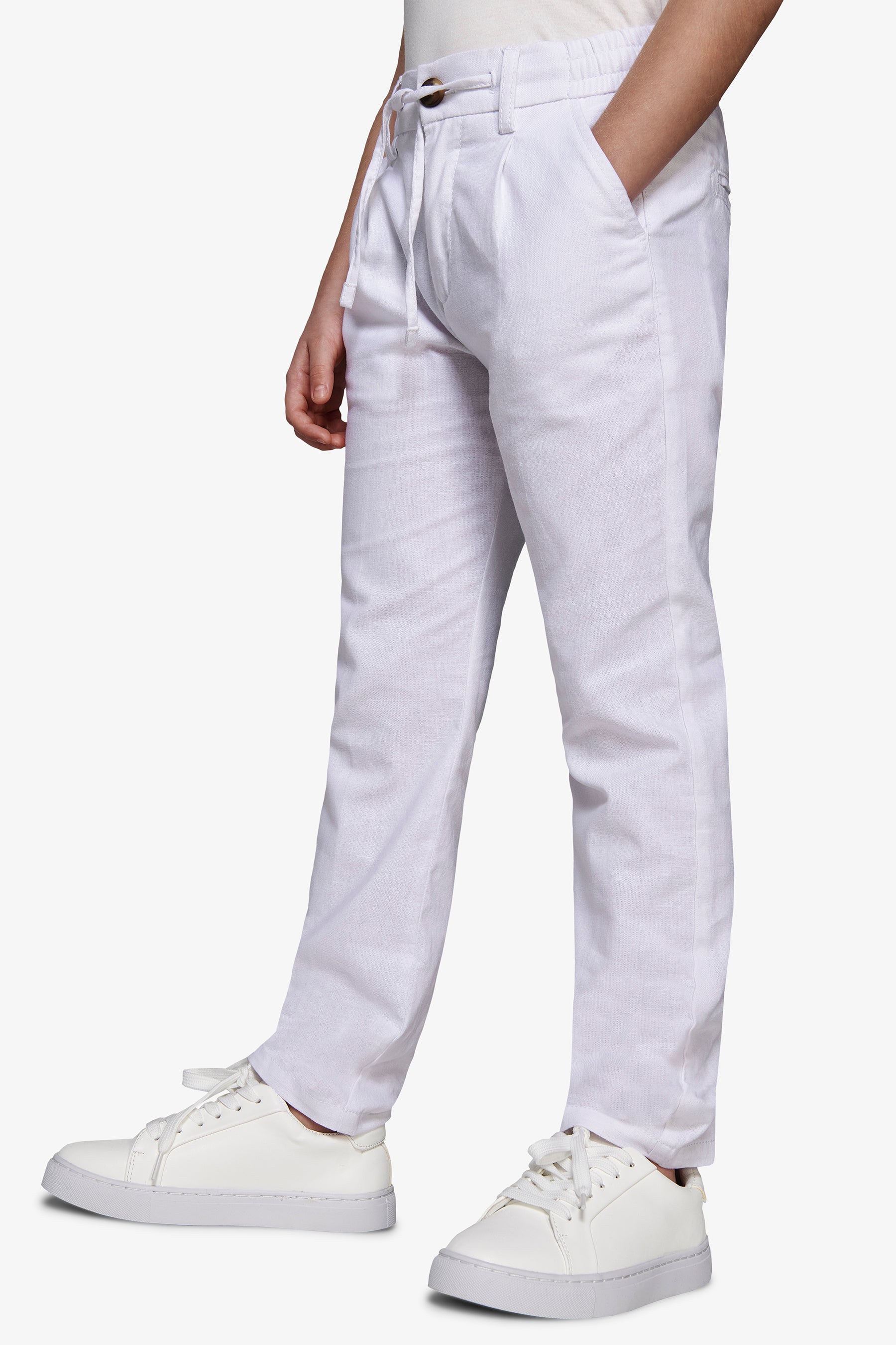 Pantalaccio misto lino bianco Kids-Dan John
