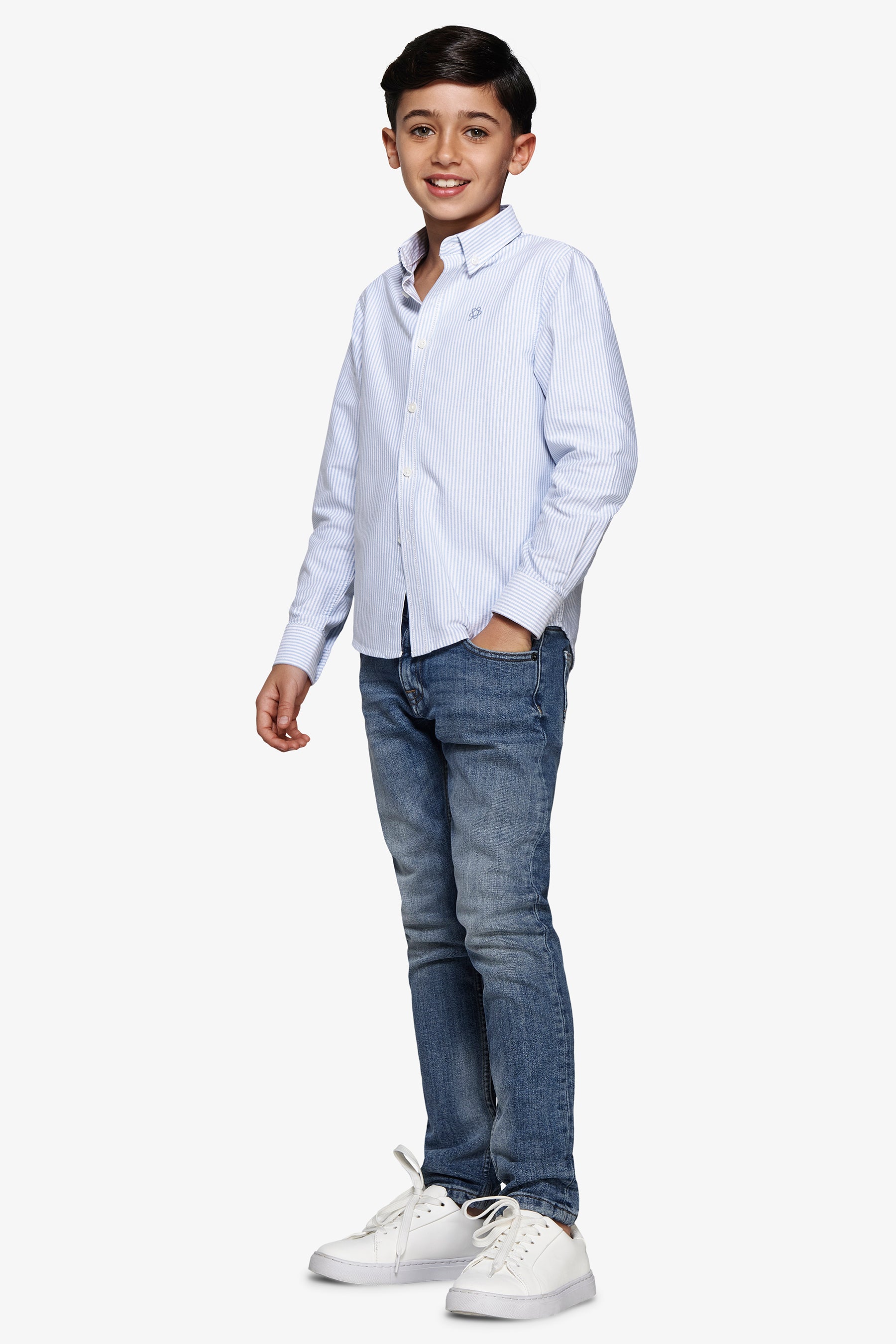KIDS Light blue striped Oxford shirt