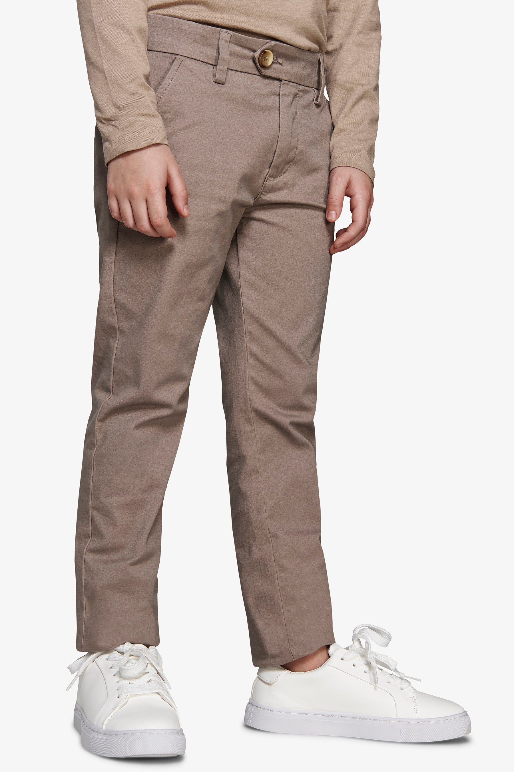 Pantalón tipo chino gris topo Kids